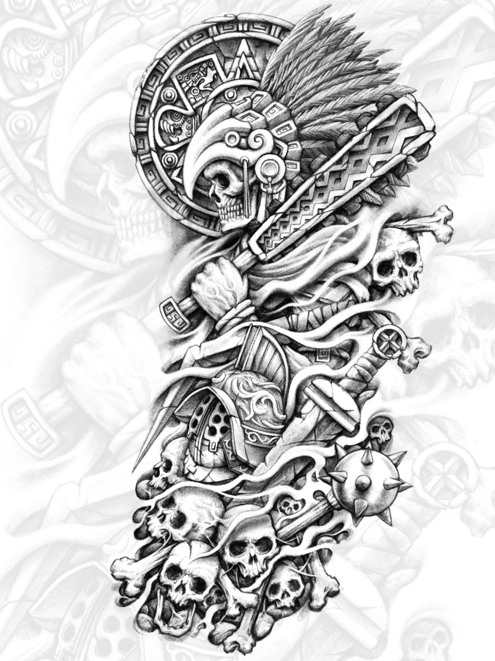Grim Reaper Skull Sleeve Tattoo – Tattoo for a week