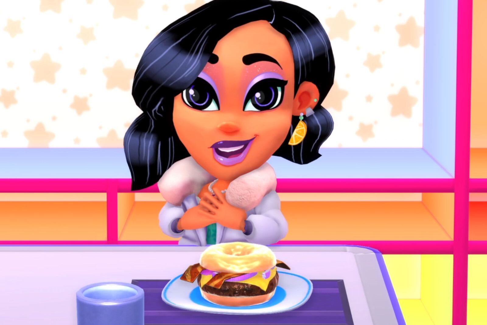 Screenshot showcasing the character "Ambrosia" that I had modeled and textured