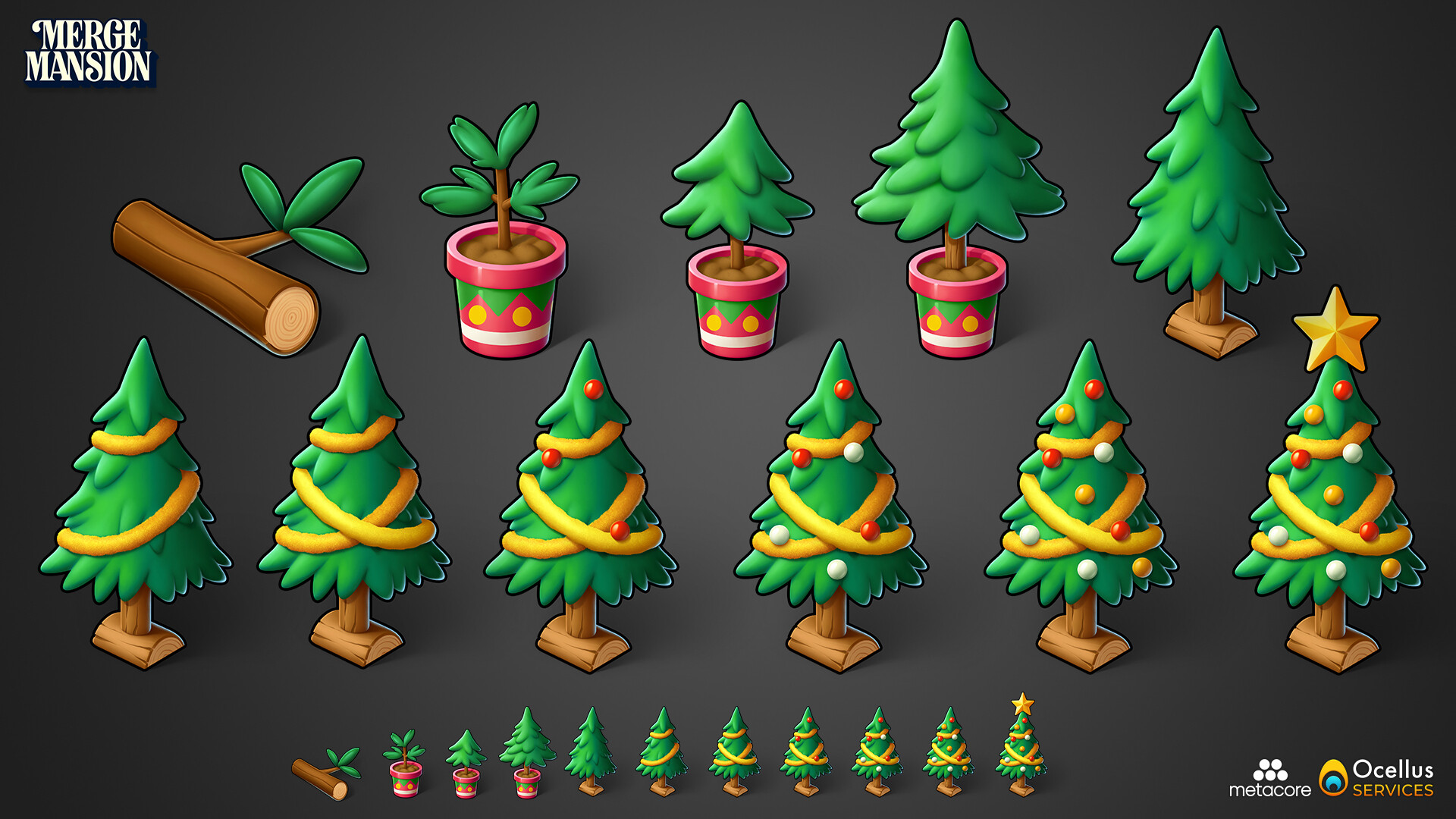ArtStation - Merge Mansion - Christmas Tree & Tree Decorations