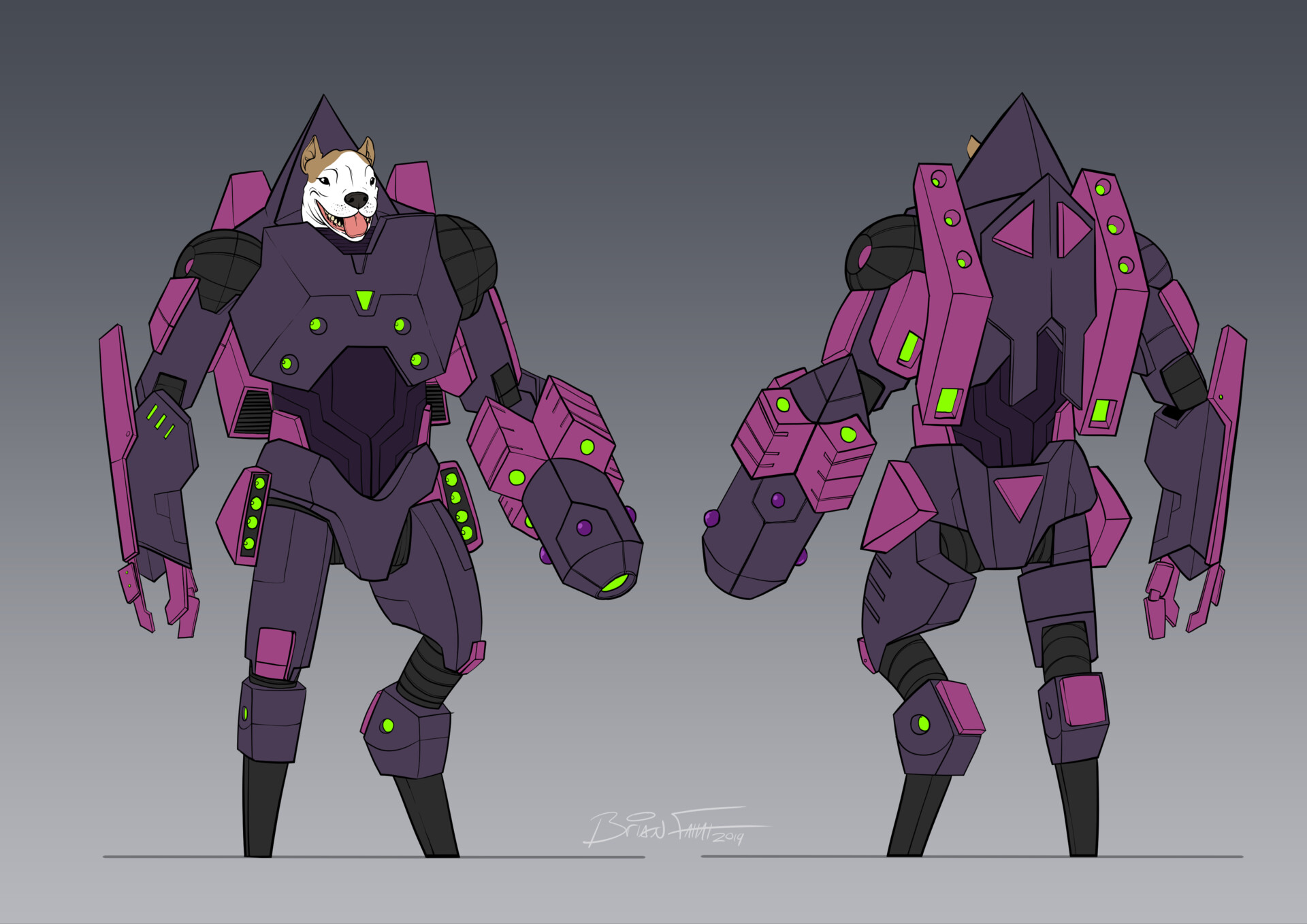 Artstation dog mech concept