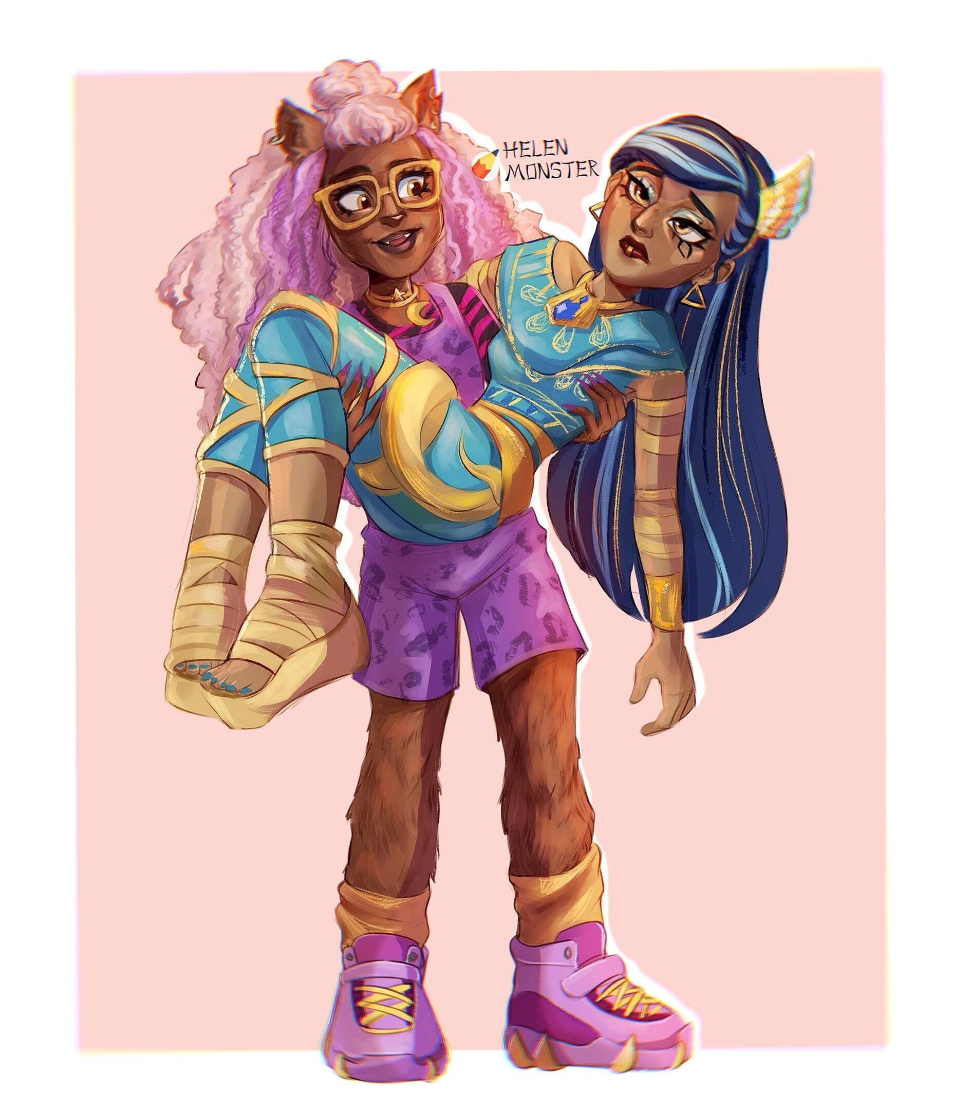 Artstation monster high generation 3 clawdeen and cleo