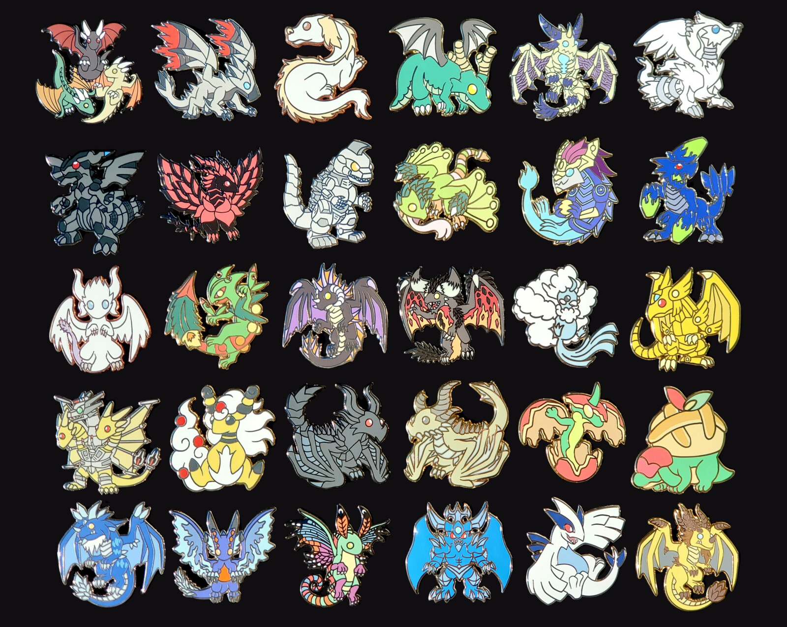 Enamel Pins of a variety of dragons from different series. 209 total designs available.