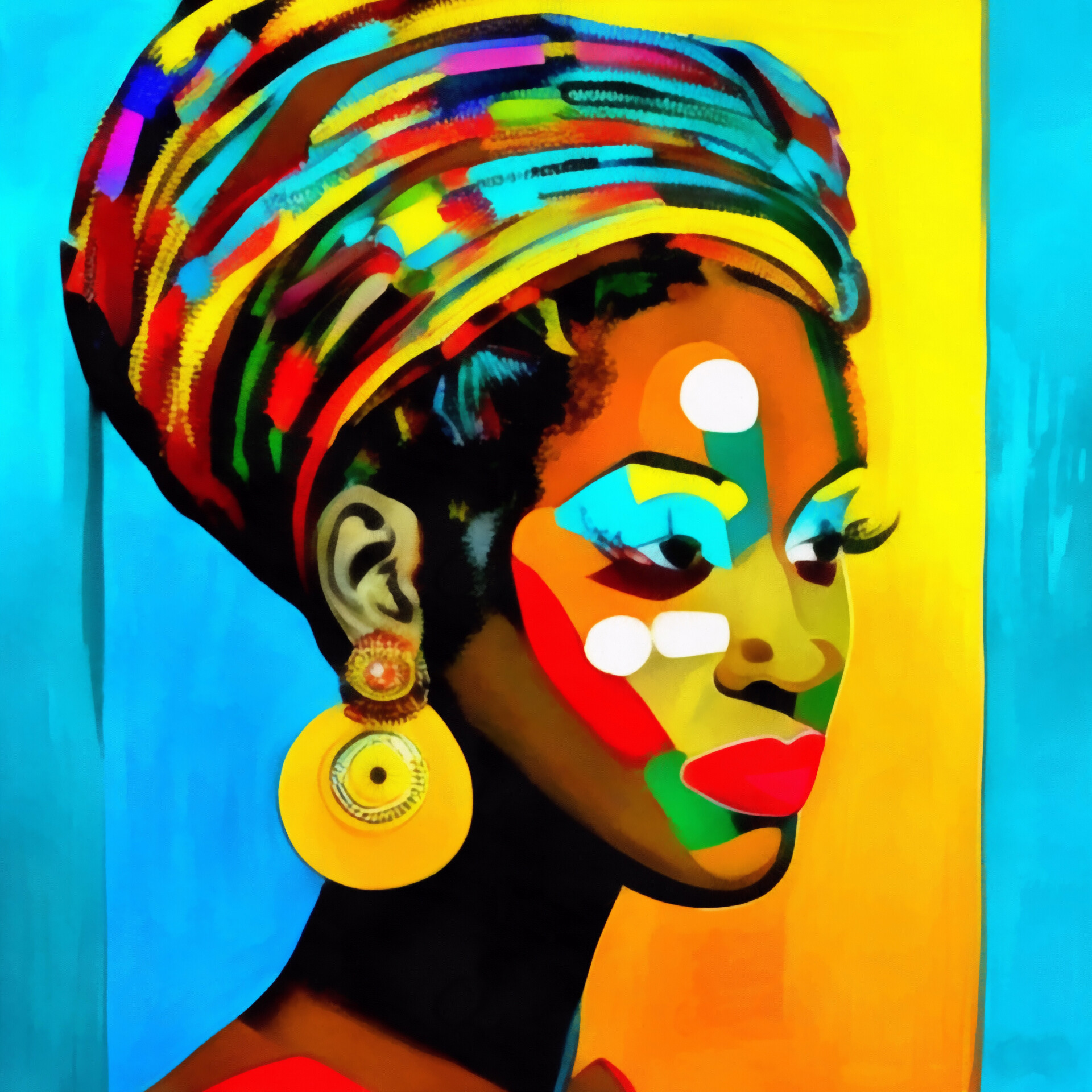 ArtStation Lady in traditional African headgear