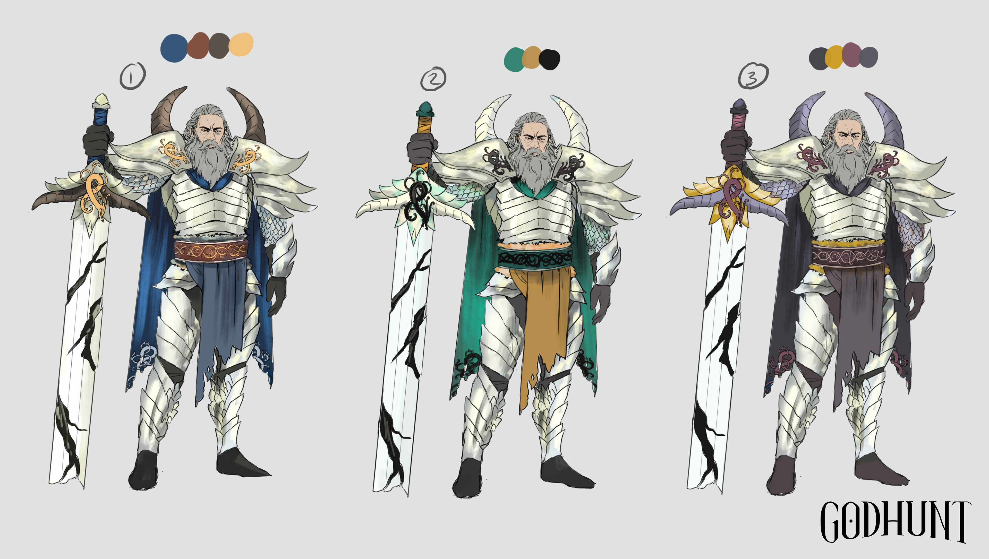 Colour concepts with additional details and changes made to the concept. 