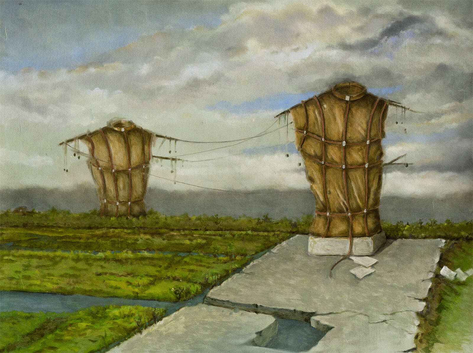 Edmund Mathews, The Bound, 28” x 24”, Oil on paper, 2012