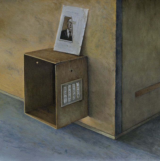 Edmund Mathews, The Counted, 34” x 32”, Oil on paper, 2014
