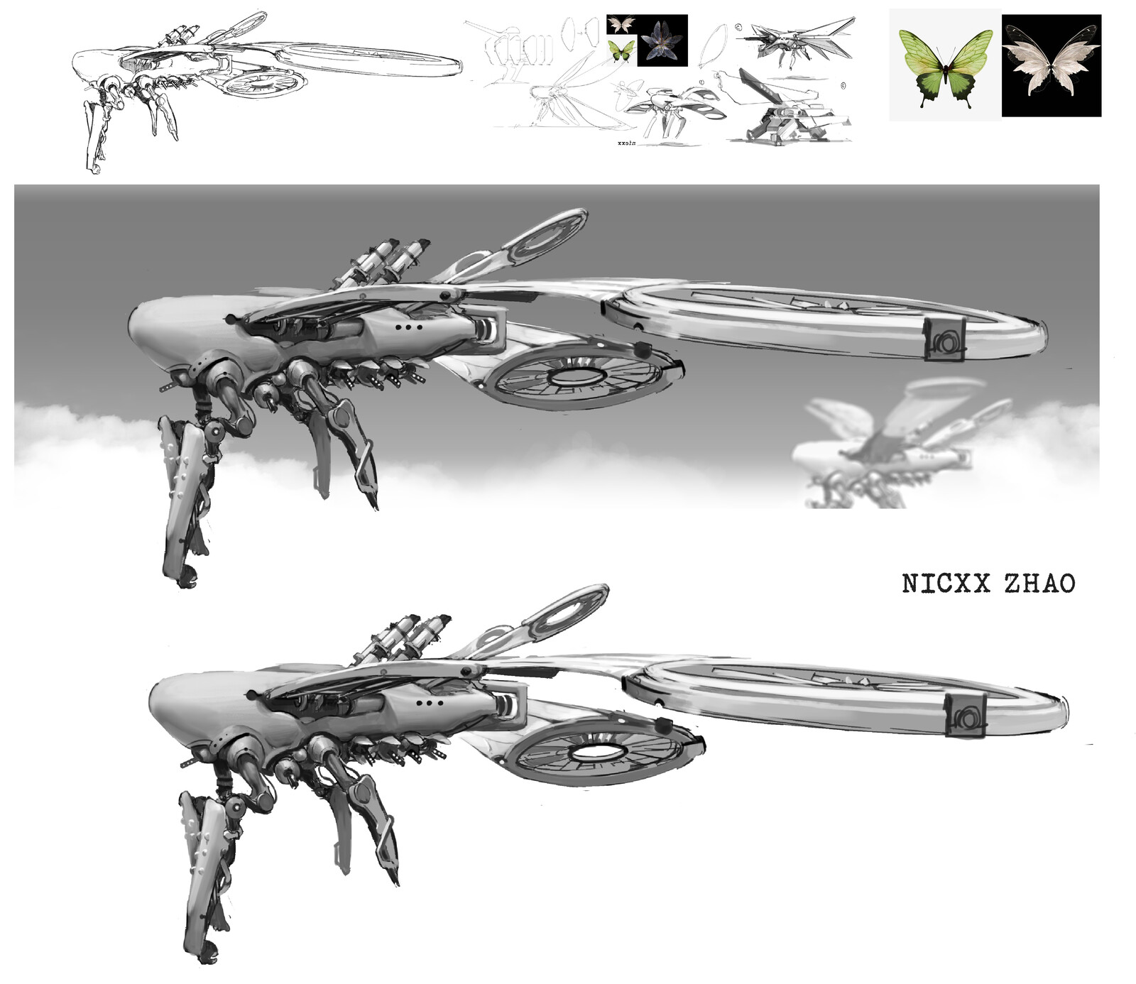 Nicxx Zhao Moth Mecha Design