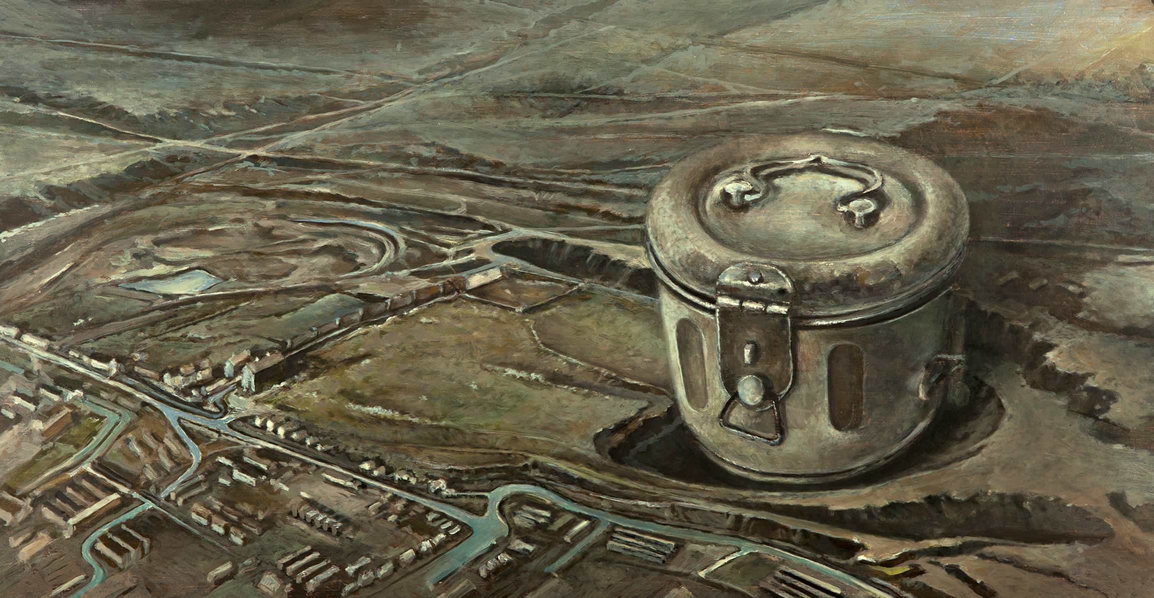 Edmund Mathews, The Trade, 25” x 13”, Oil on wood board, 2013