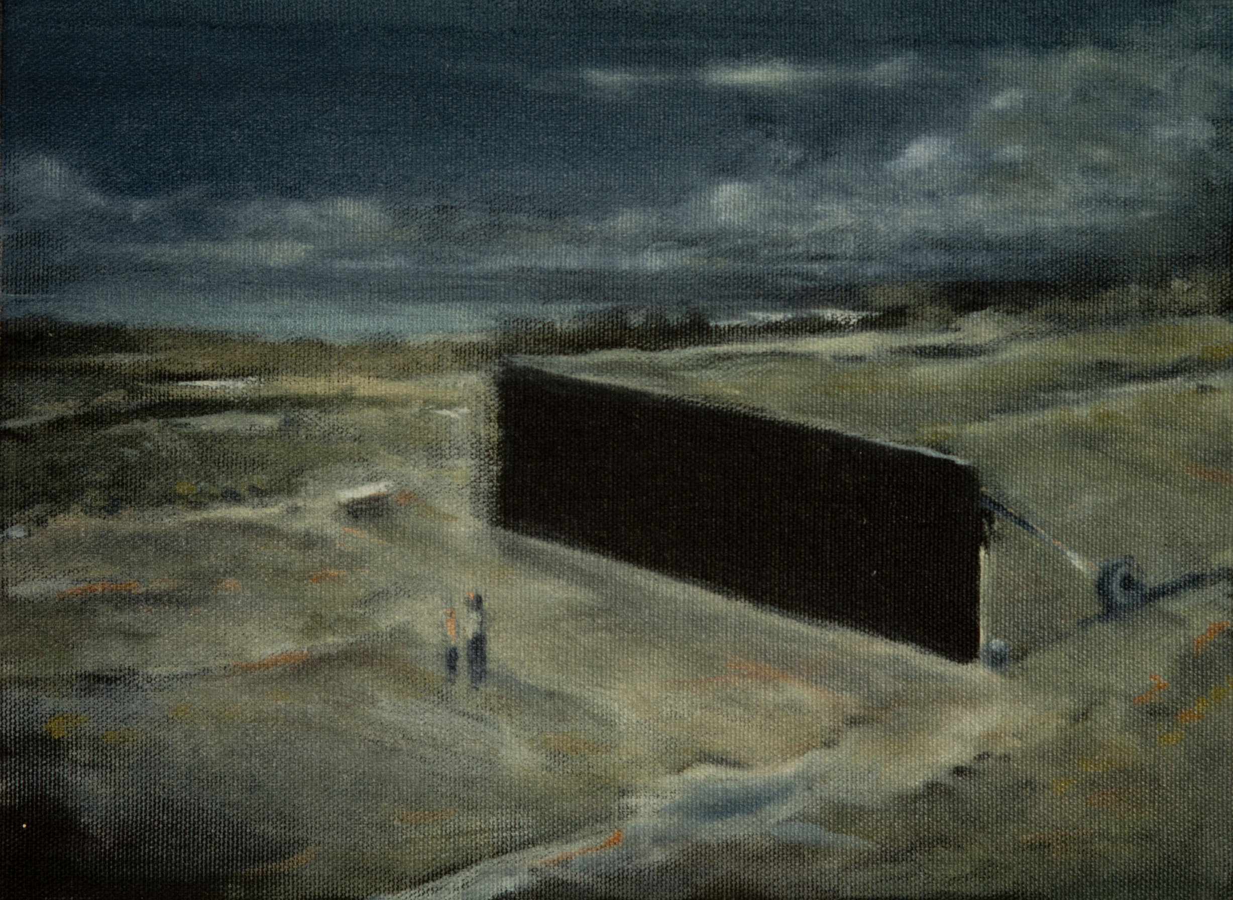 Edmund Mathews, Apparatus for Inhibiting Nostalgia, 10” x 8”, Oil on canvas study, 2014