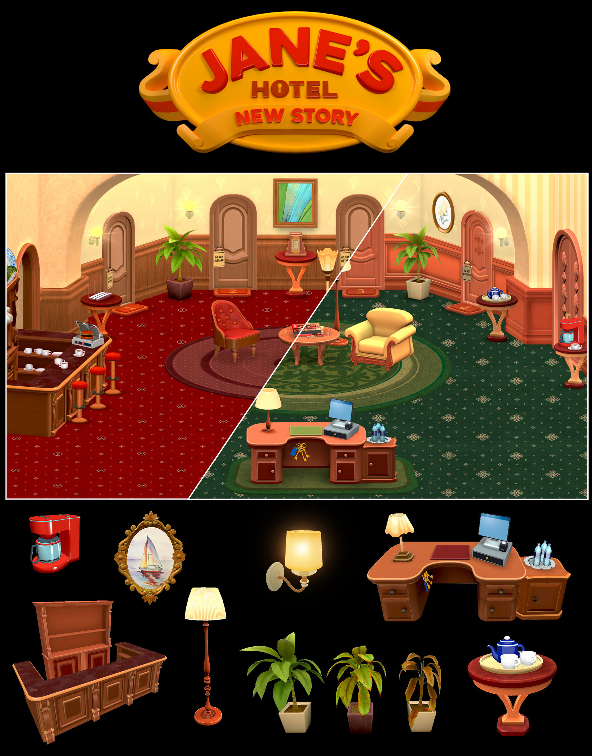 ArtStation - ''Jane's hotel. New story'' Game project