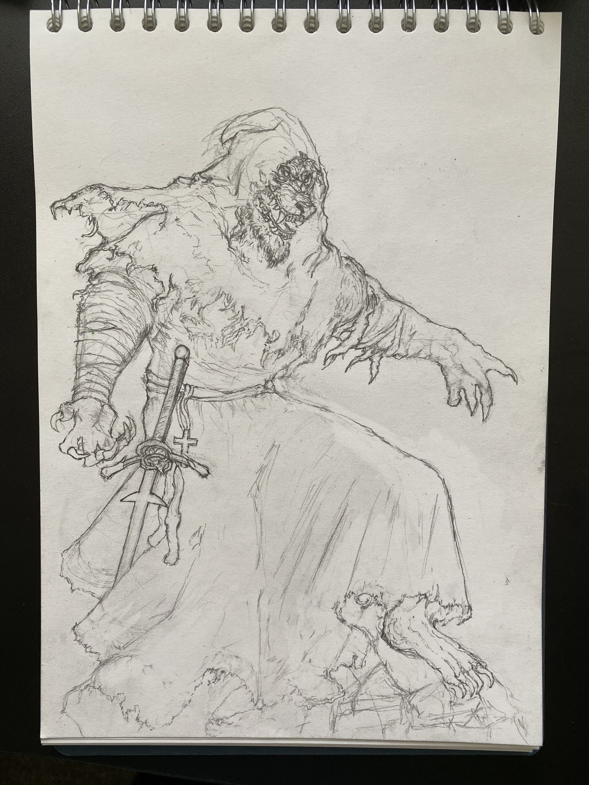 ArtStation - Monumental Mass Powerwolf pencil drawing