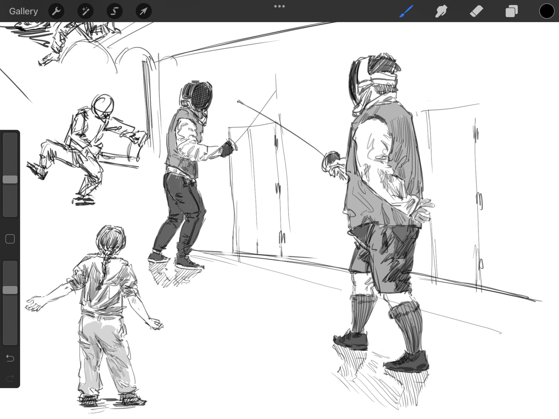 ArtStation Fencing pose/figure studies