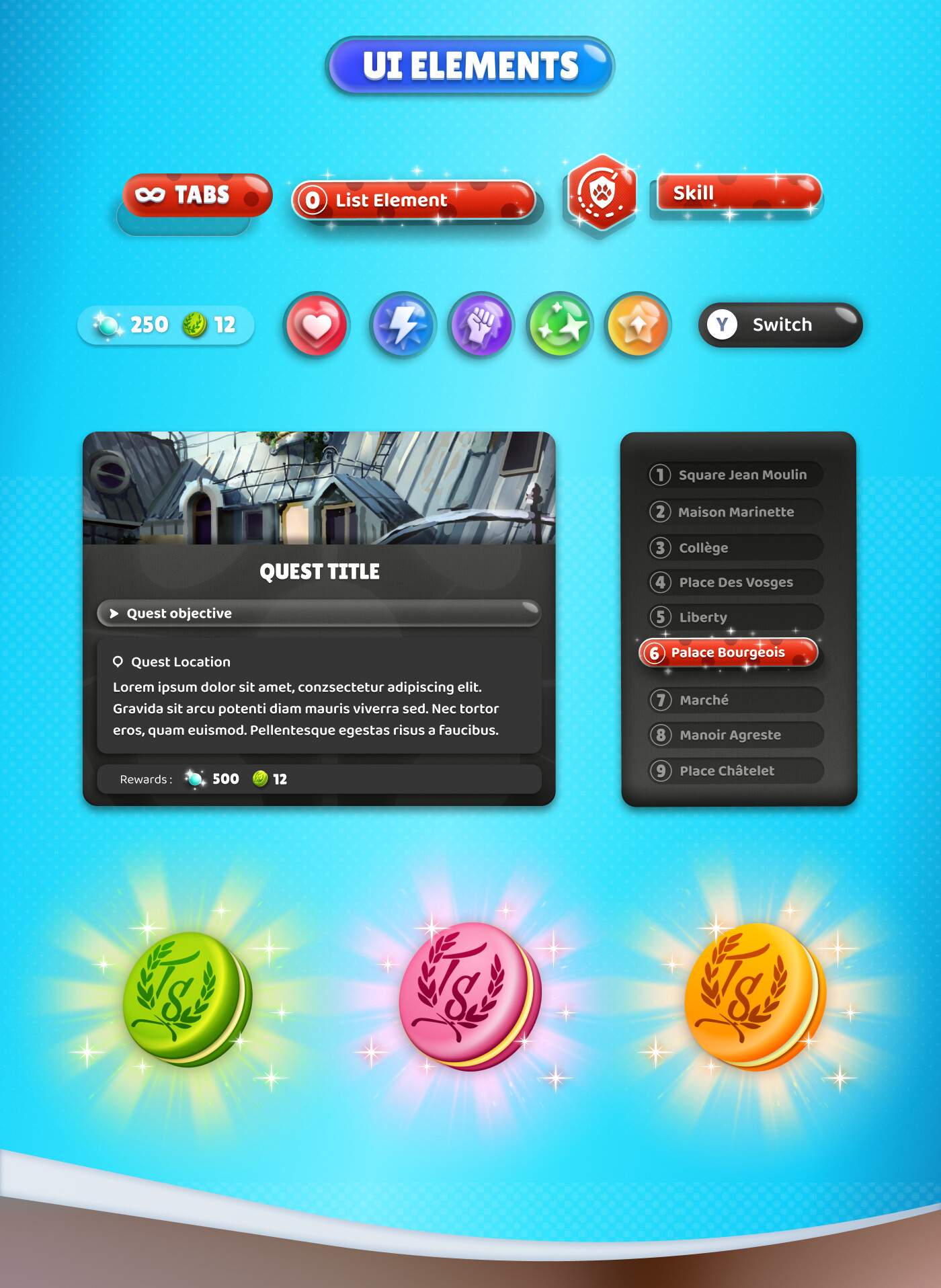 ArtStation - Miraculous Ladybug Mobile Game - UI Elements