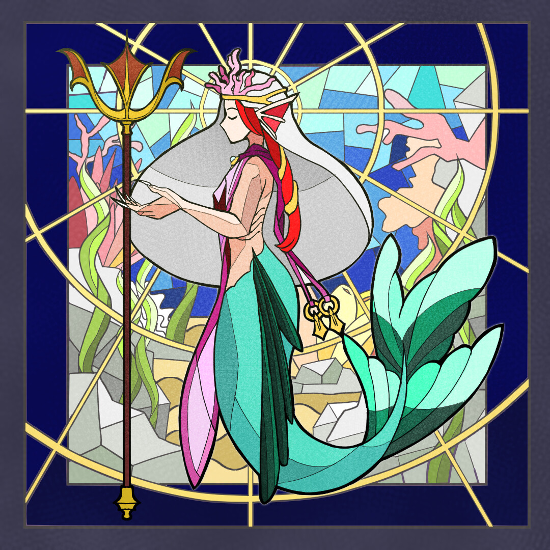 ArtStation - Mermaid stained glass