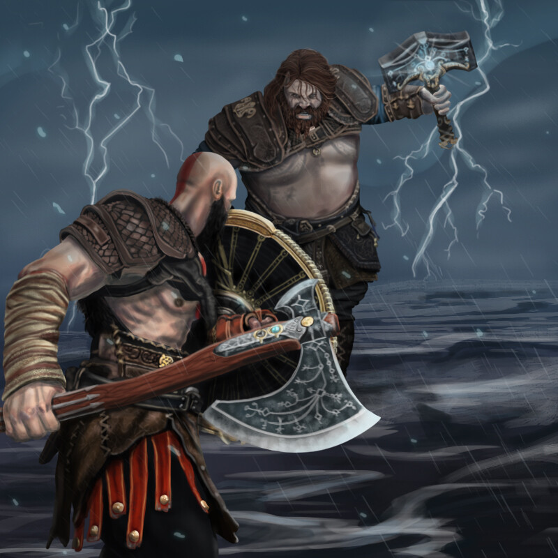 Thor God Of War RAGNAROK 30cm PS4 PS5 Fan Art