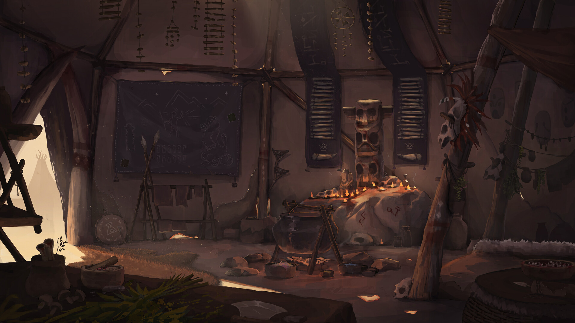 ArtStation Shaman Tent Interior Concept artstation-shaman-tent-interior-concept