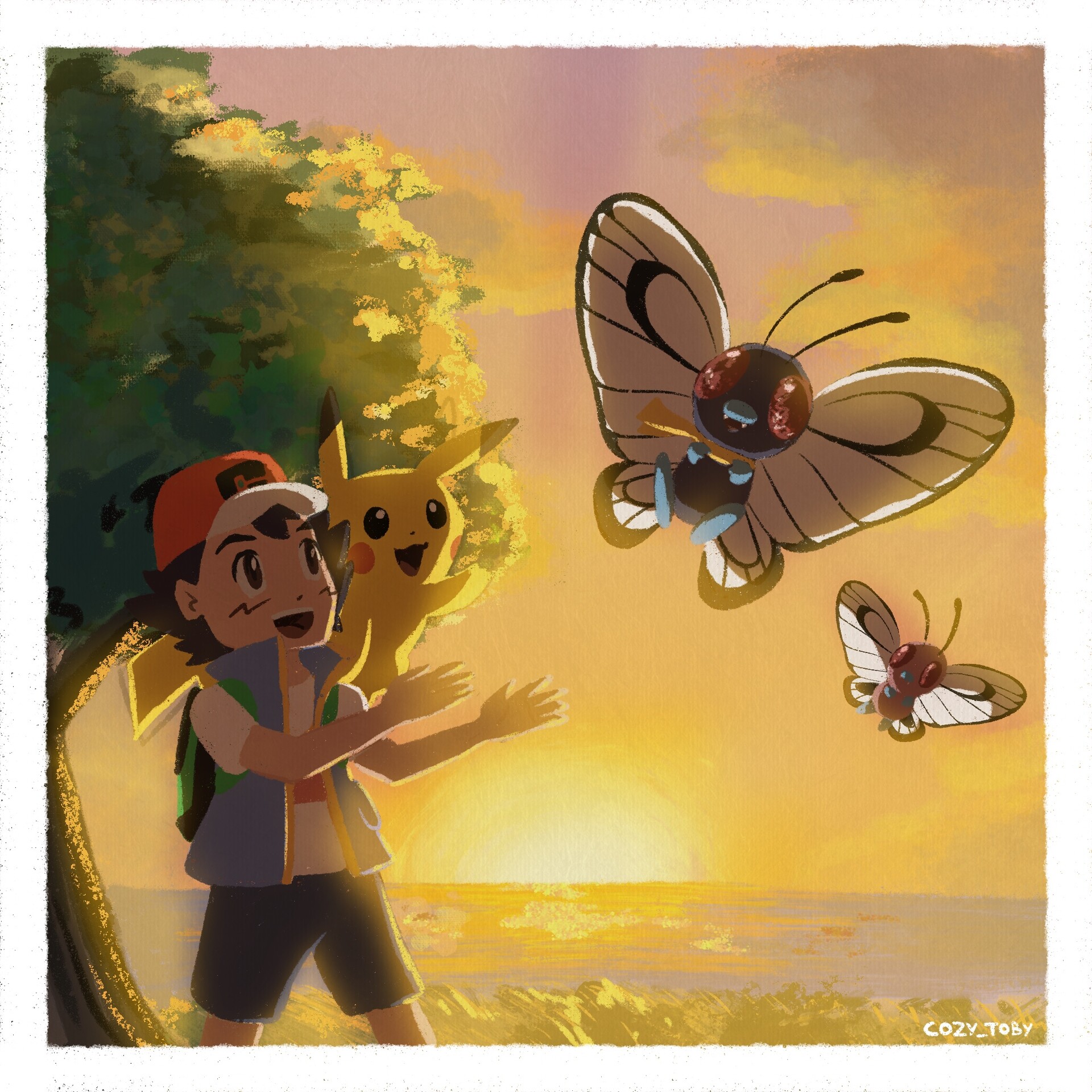 Artstation ash reunites with butterfree