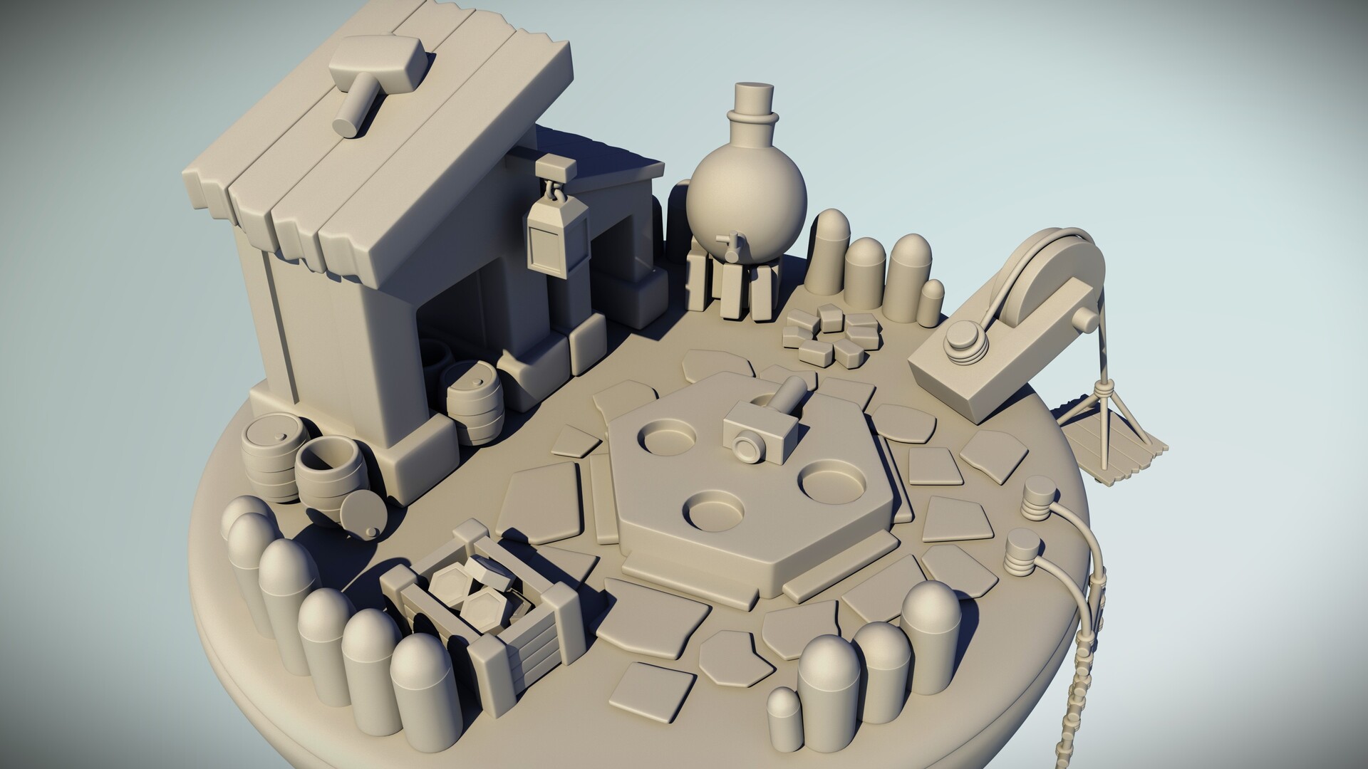 ArtStation Clash of Clan 3D Model Game Props.