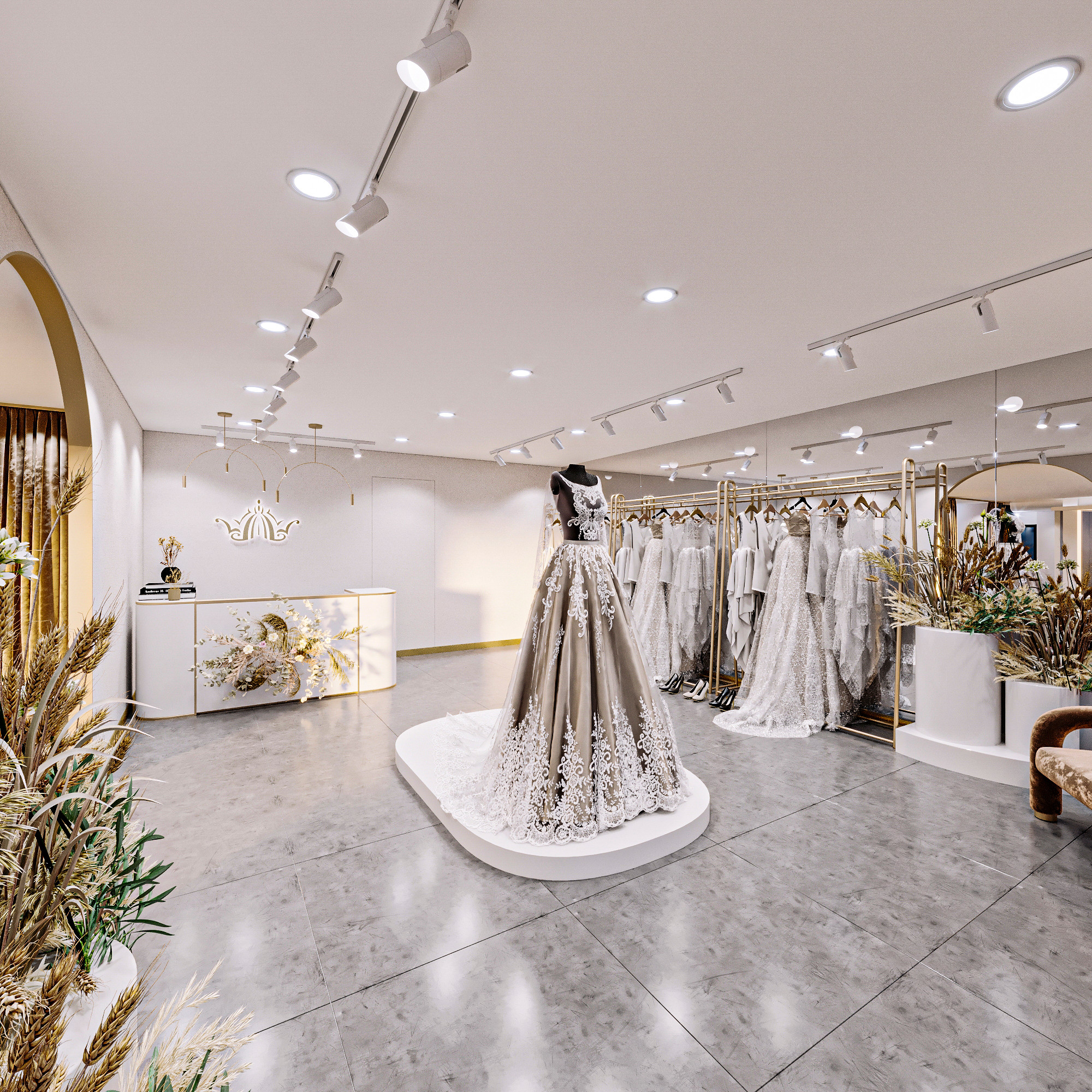 Wedding dresses in store on sale