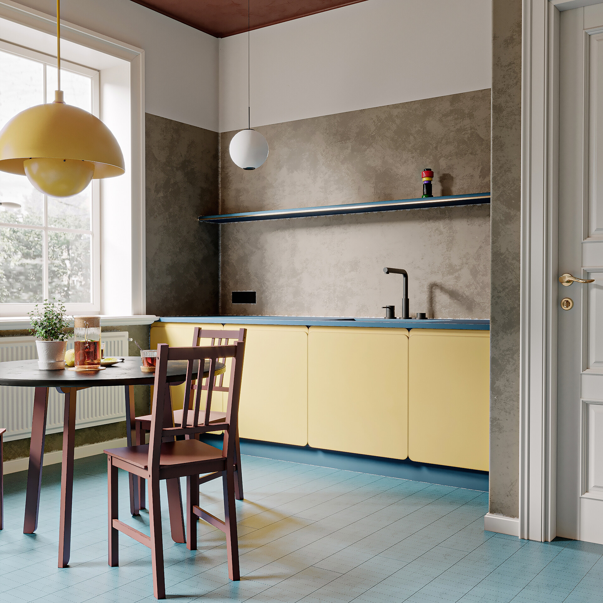 Color Block Style Apartment Interior 