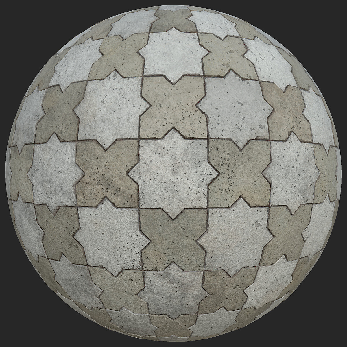 TextureCan - Star and Cross Shaped Concrete Tile Texture (FREE PBR Texture)