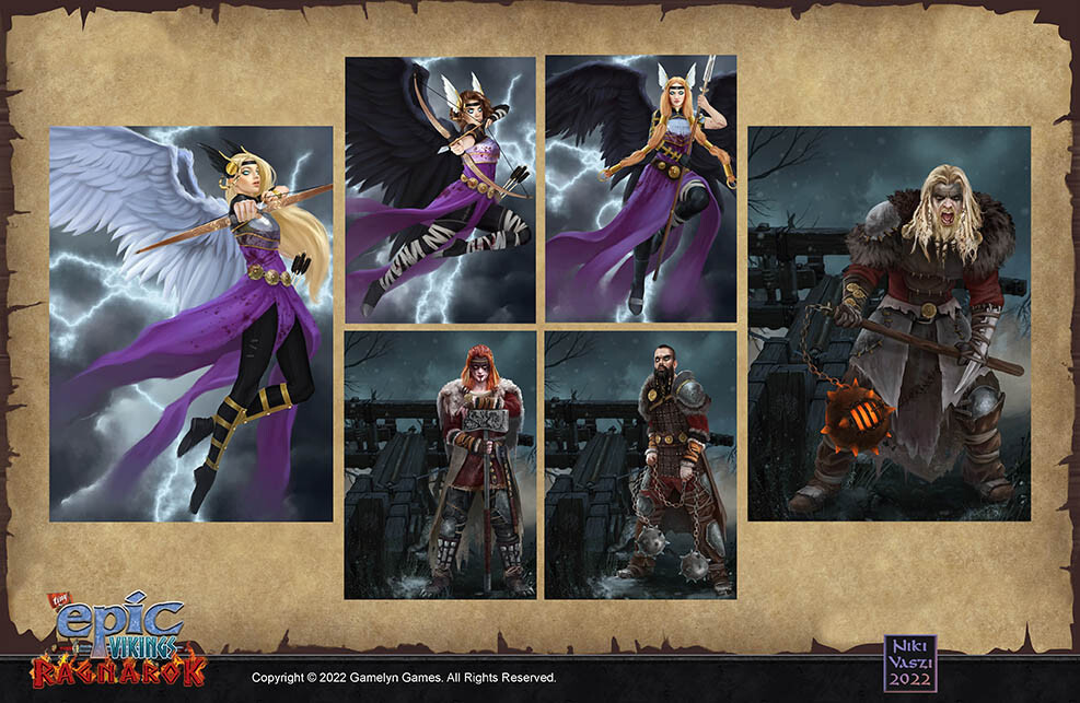 Valkyrie &amp; Giant Slayer Character Cards Samples