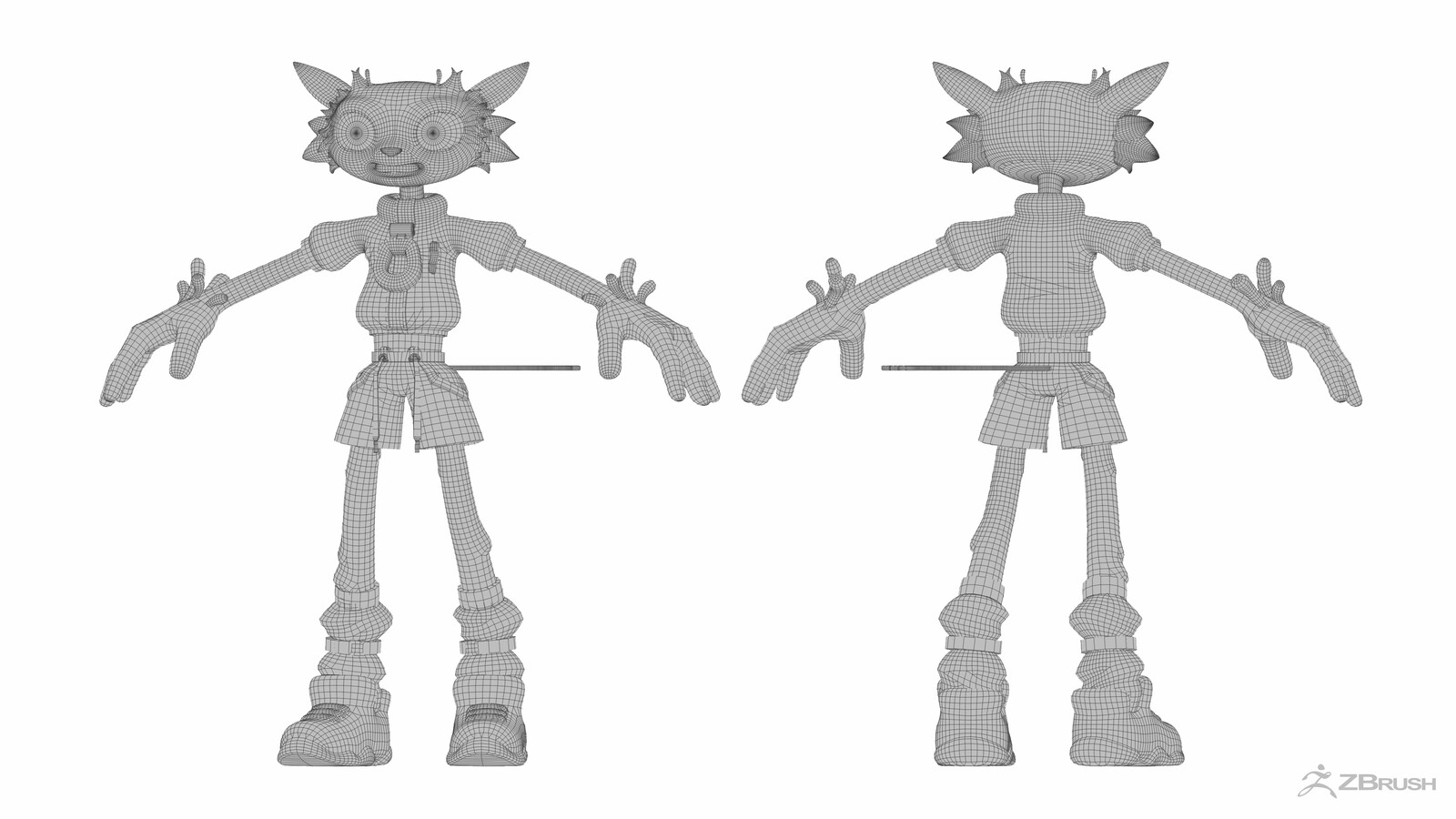 Wireframe render in ZBrush