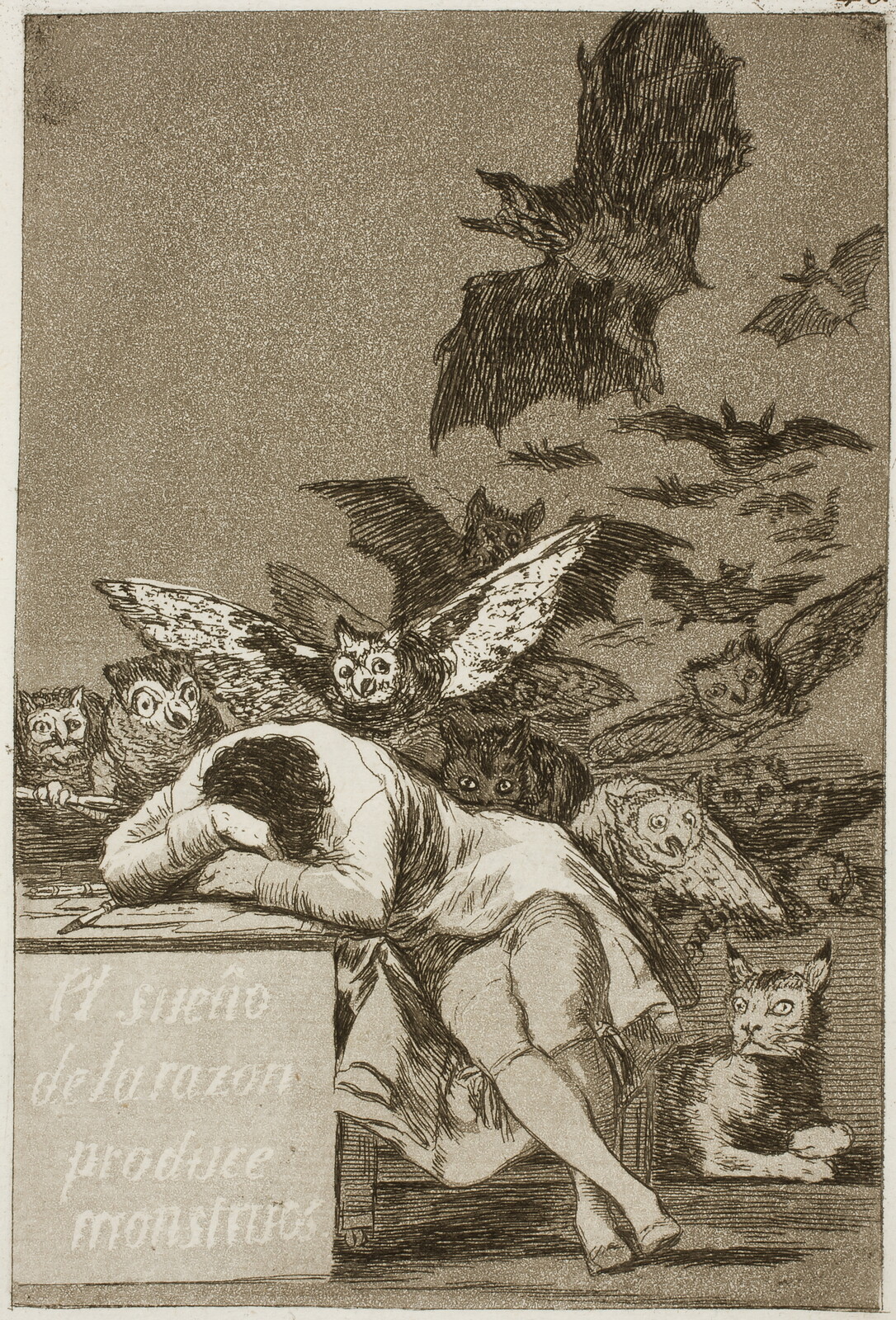 This is of course - The Sleep of Reason Produces Monsters by Goya