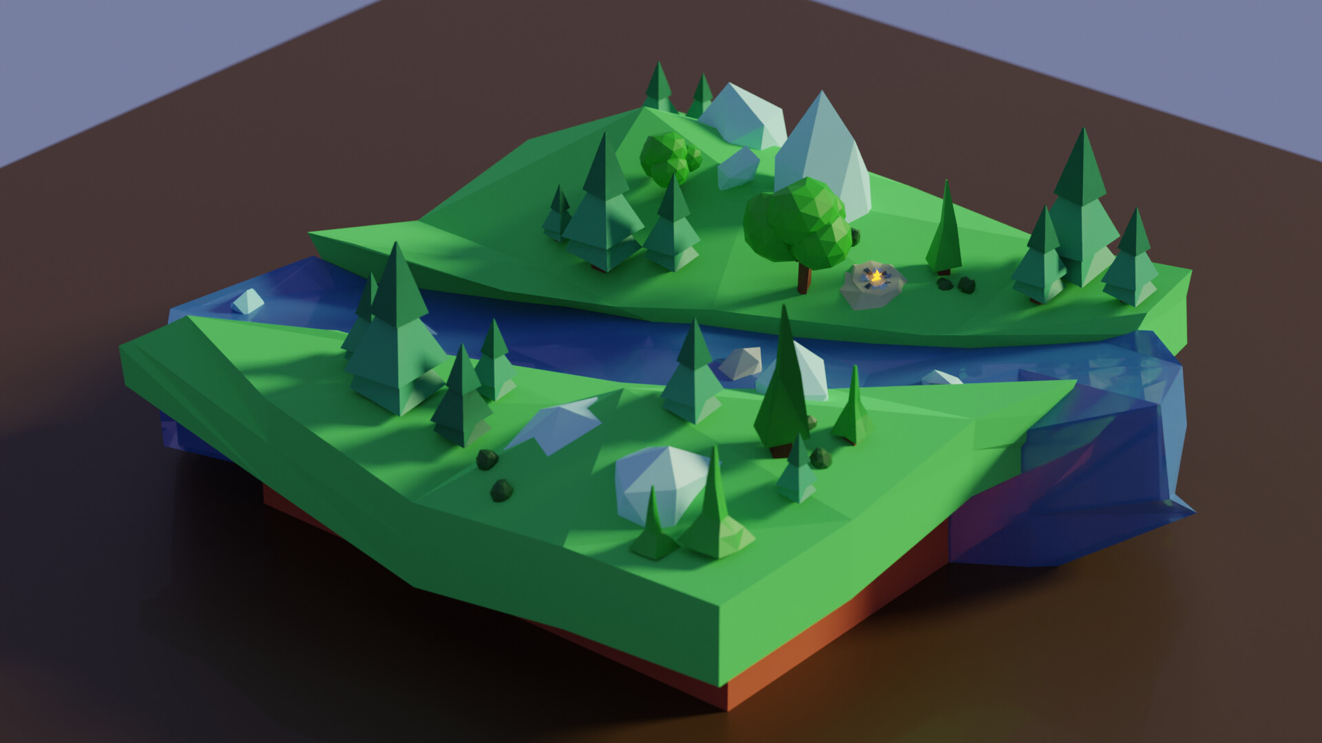 Artstation low poly diorama landscape