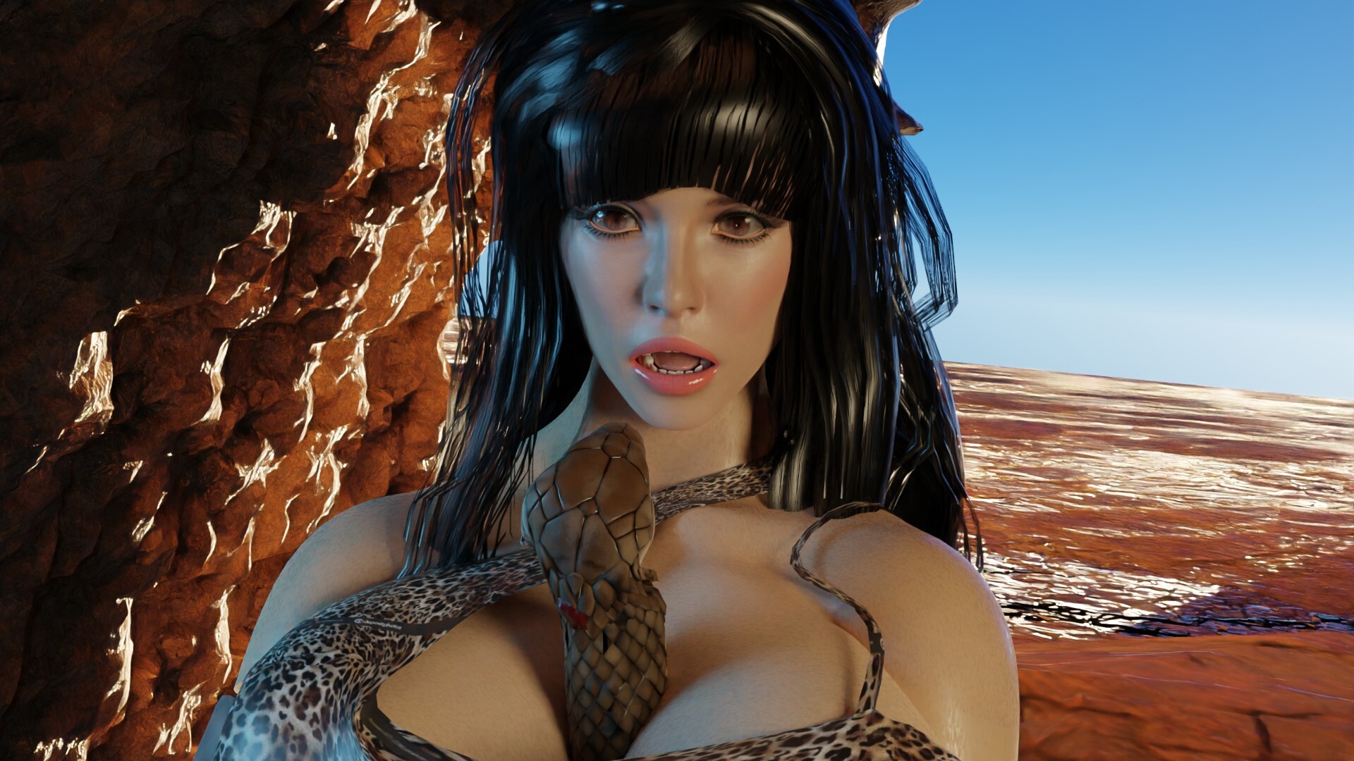 ArtStation - Cavewoman vs Snake Funny Sexy Animation 3
