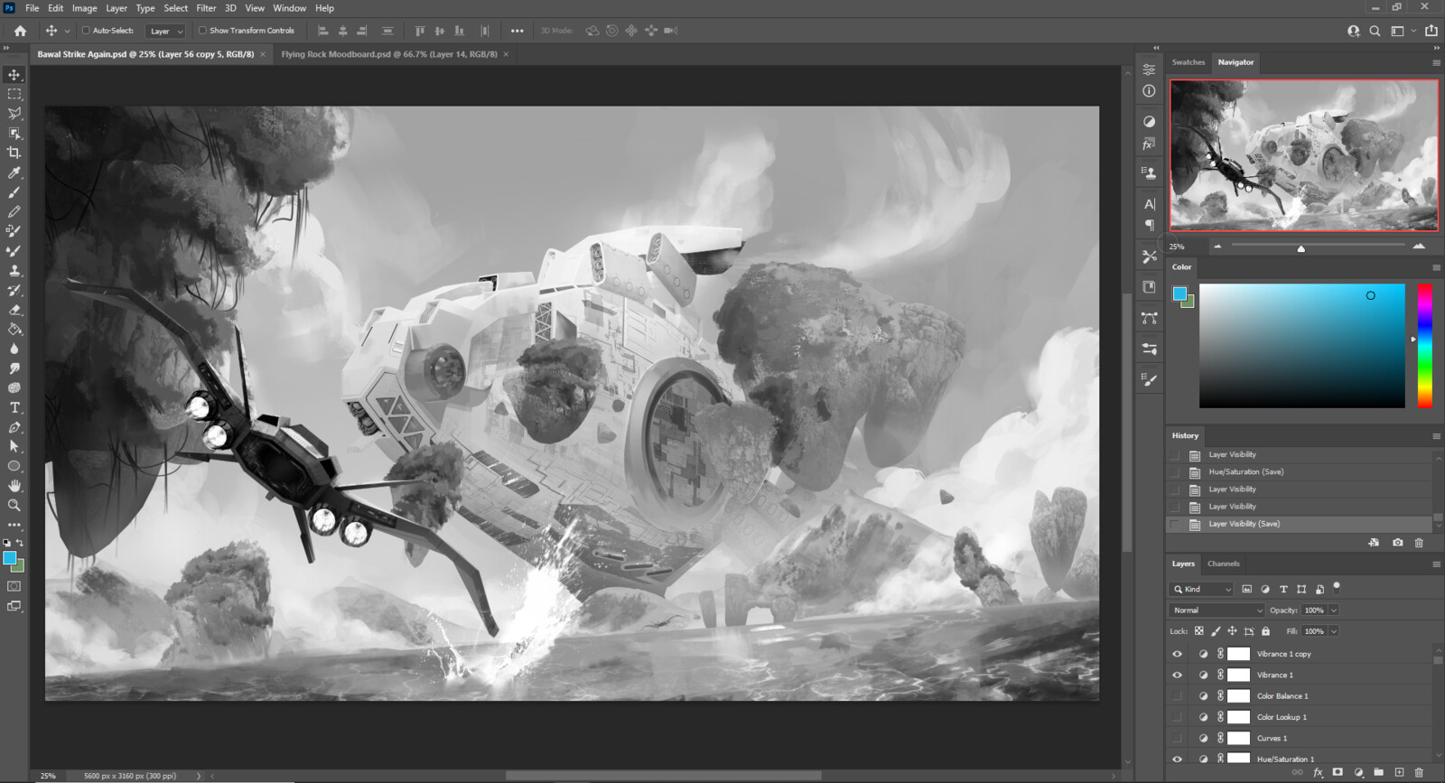 Painting On 3D Block (Grayscale)