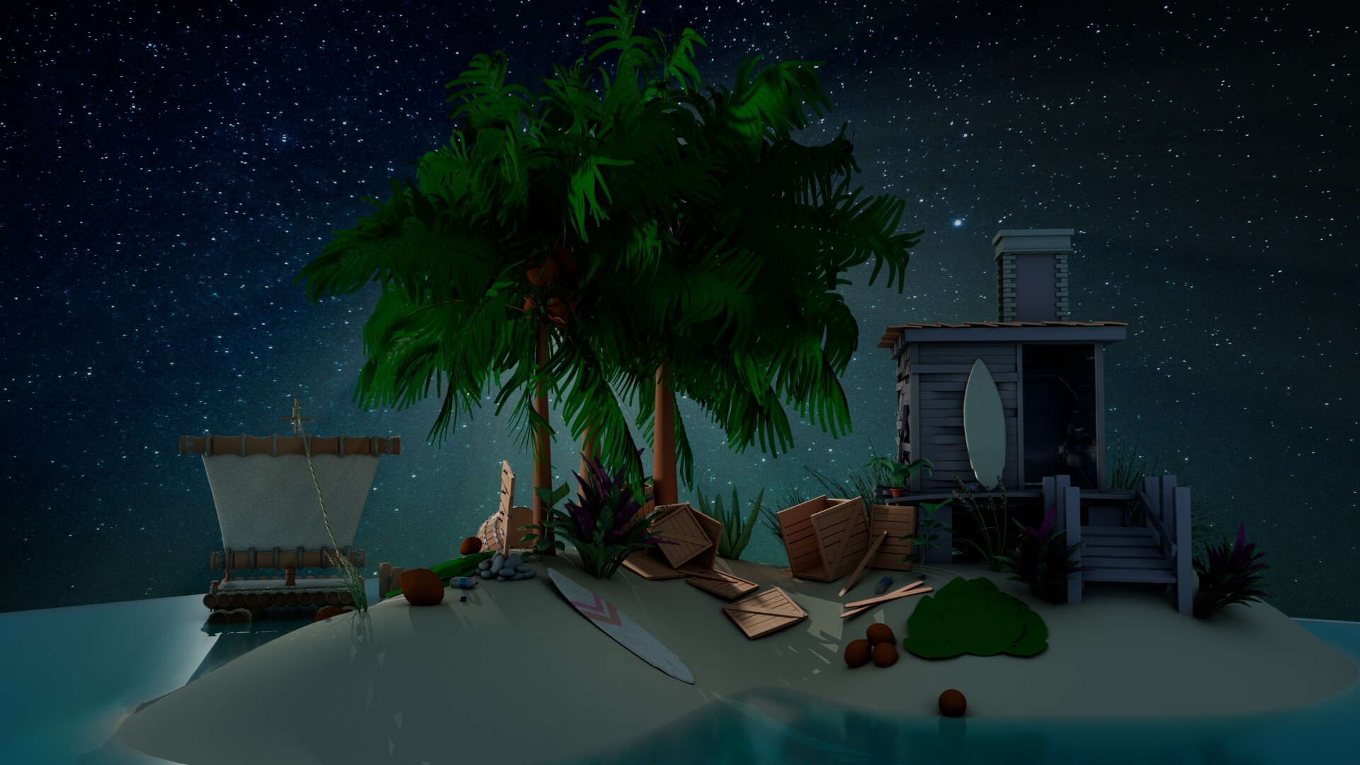 ArtStation - Island Night