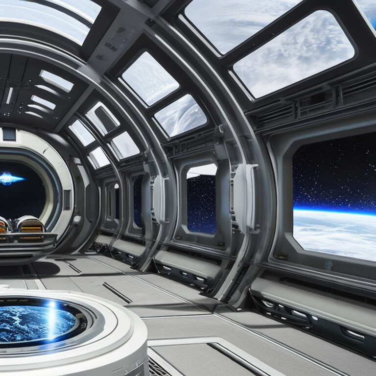 futuristic space station interior
