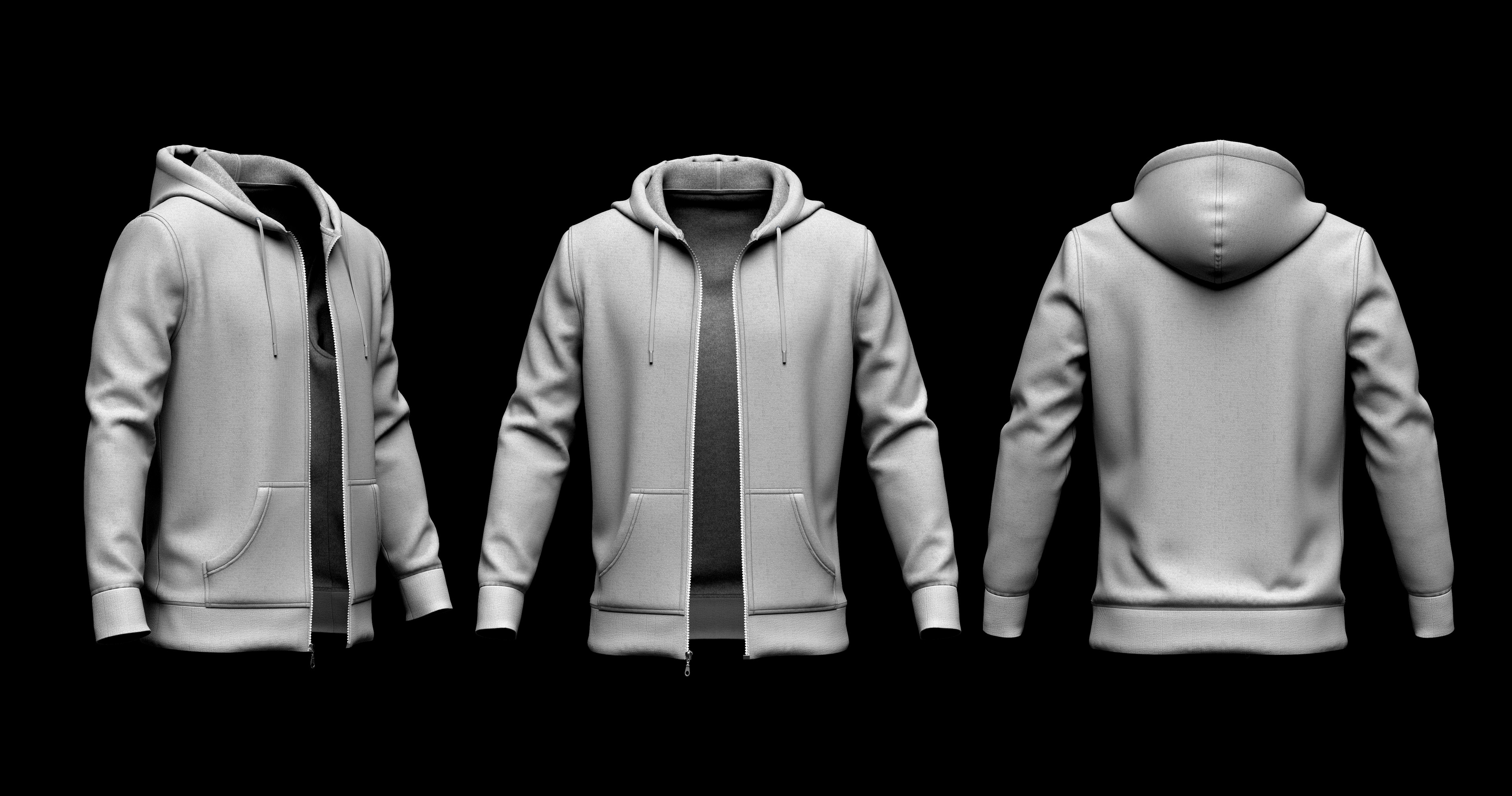 ArtStation Front Zip Hoodie 3d Model