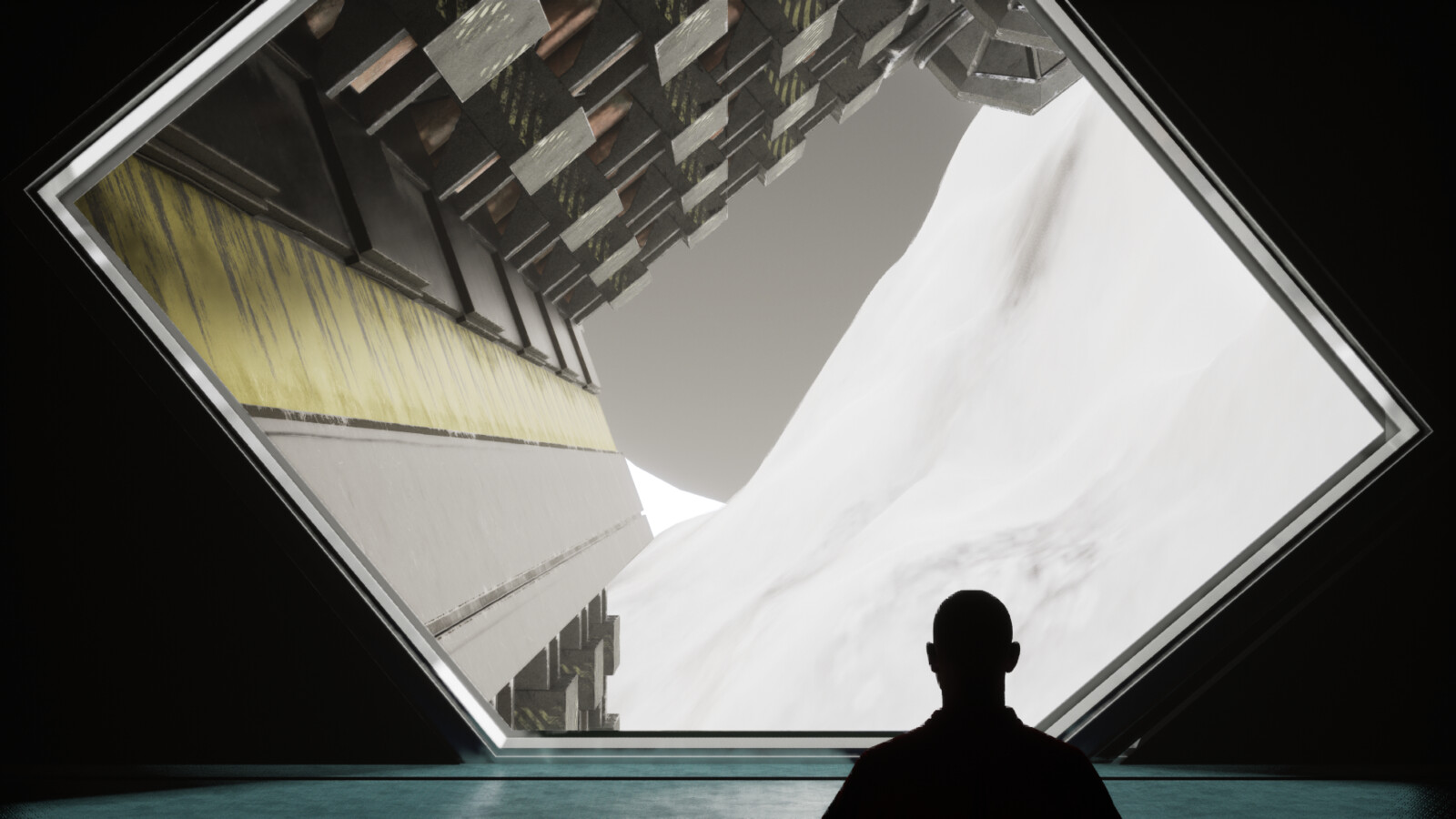 First couple of passes Was originally going with a snowy scene with a mountain however ended up scrapping the snow idea for a more Sci-Fi Space feel. 