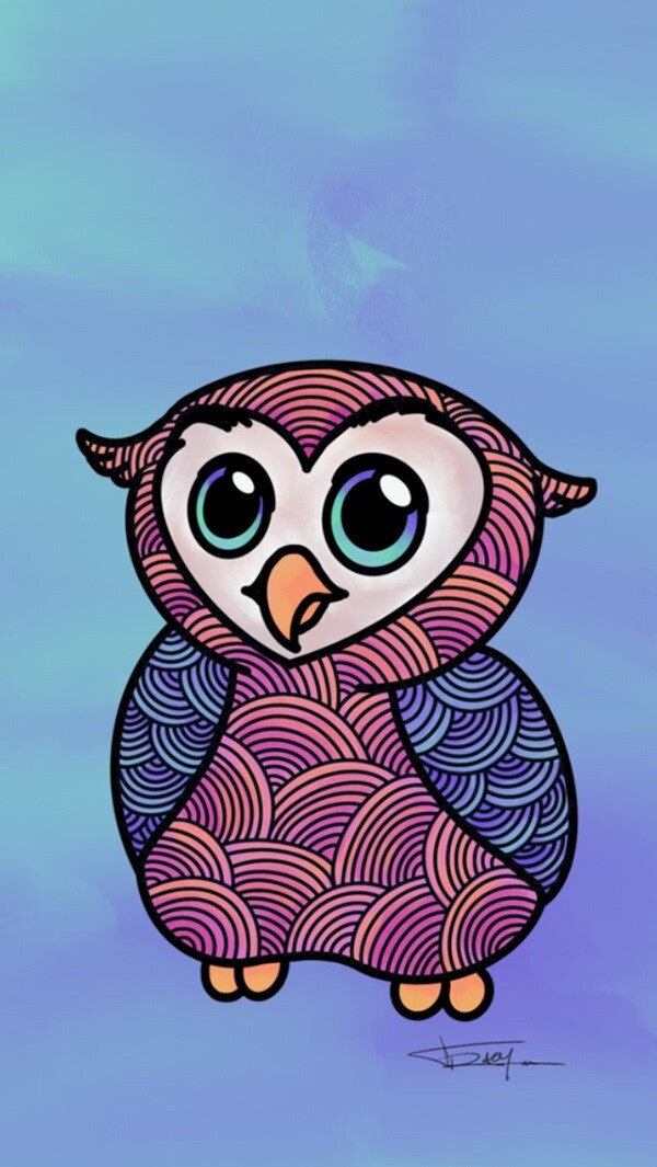 ArtStation - Jumbled January wallpaper featuring cute owl for phone / iPhone  wallpaper
