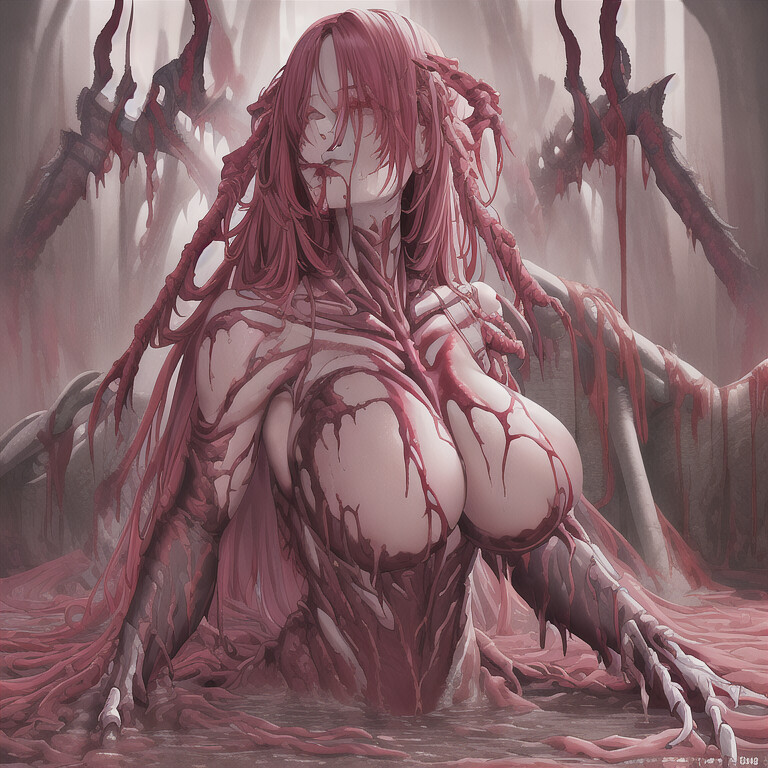 ArtStation - Bloody bleeding anime gore girls