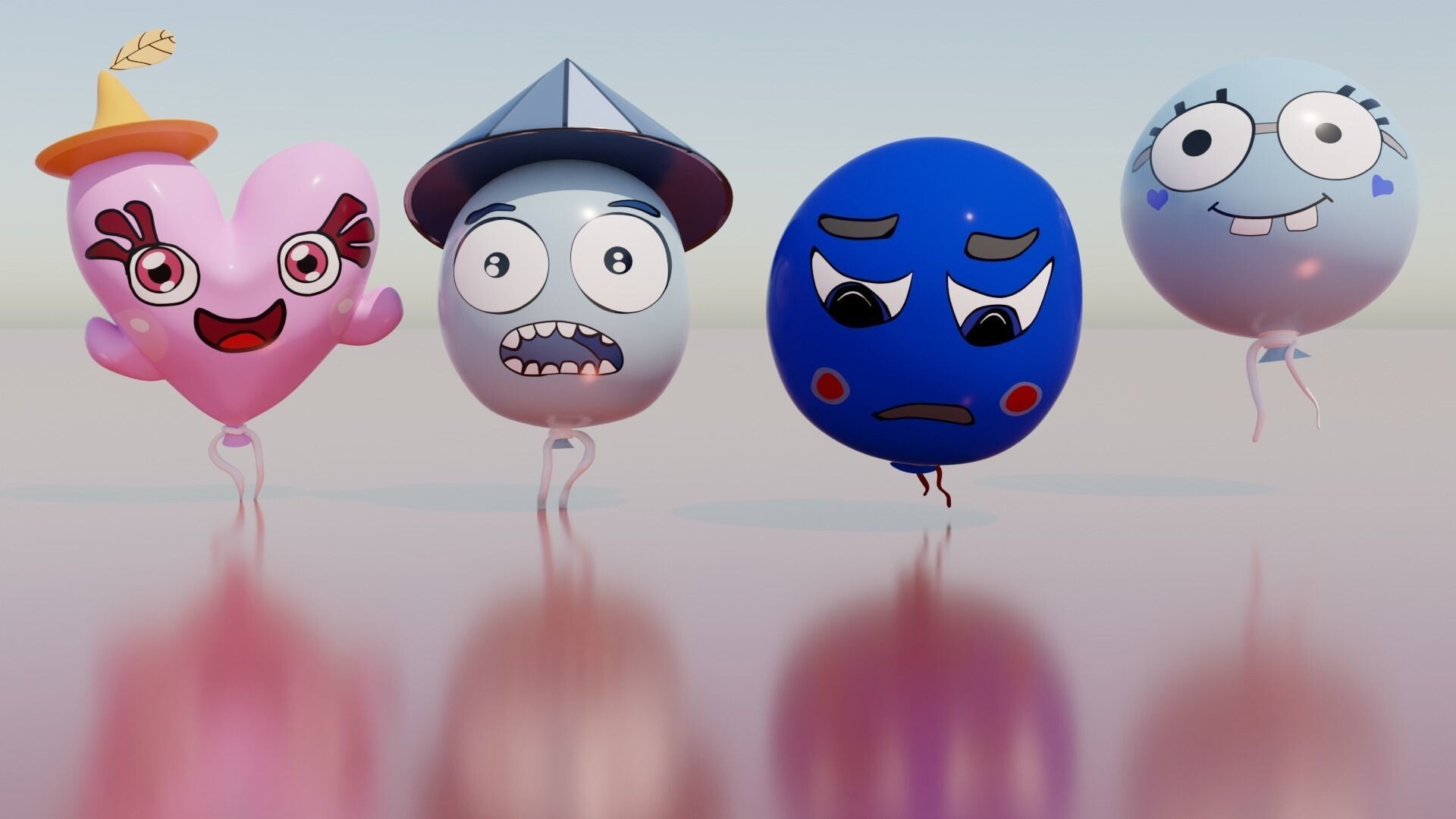 ArtStation - Hyper-Casual Funny characters balloon pack