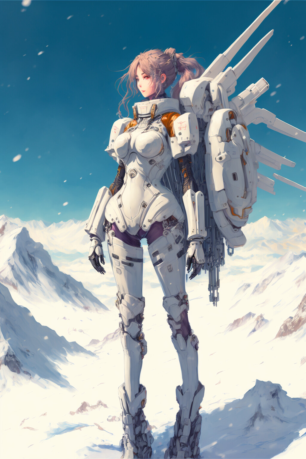 prompthunt: digital anime art, cute mech girl wearing a red mech suit and  blue eyes. wlop, rossdraws, sakimimichan