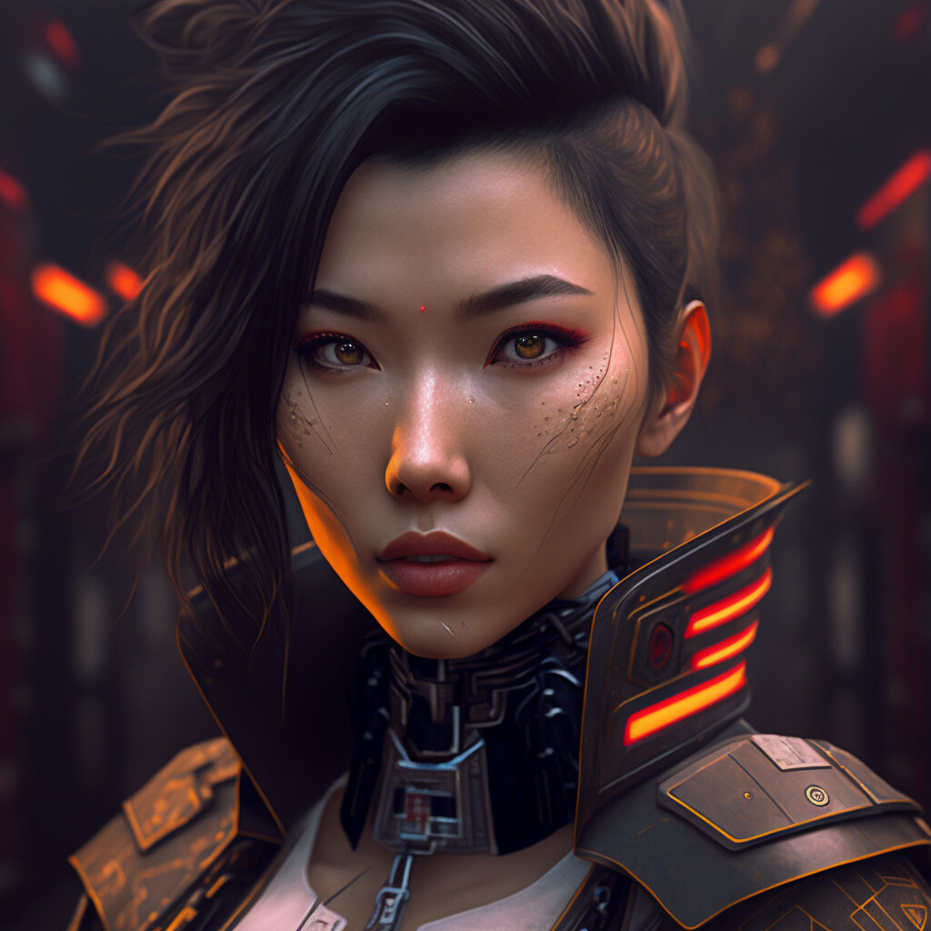 Artstation Asian Woman In A Cyberpunk World Made In Part With An Ai 7787