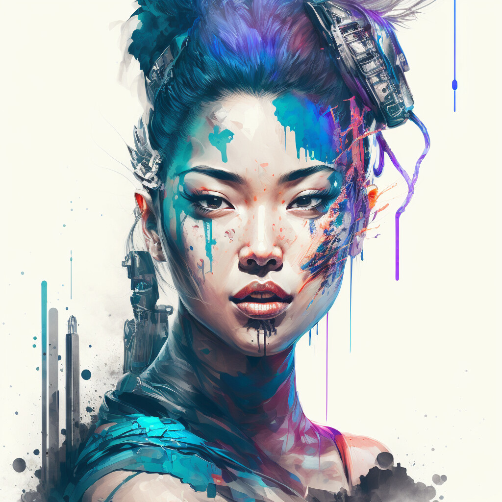 ArtStation - Asian cyberpunk woman 2