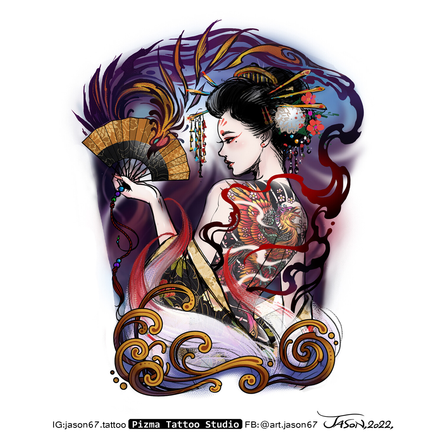 Details 65 stencil geisha tattoo design  ineteachers