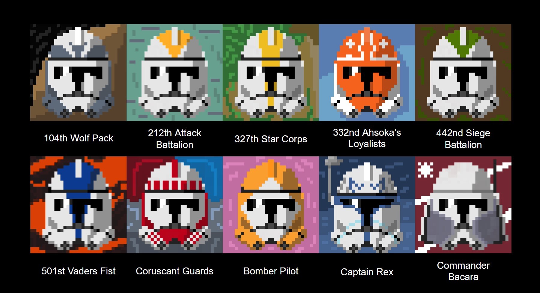 Artstation Pixel Art Clone Helmets