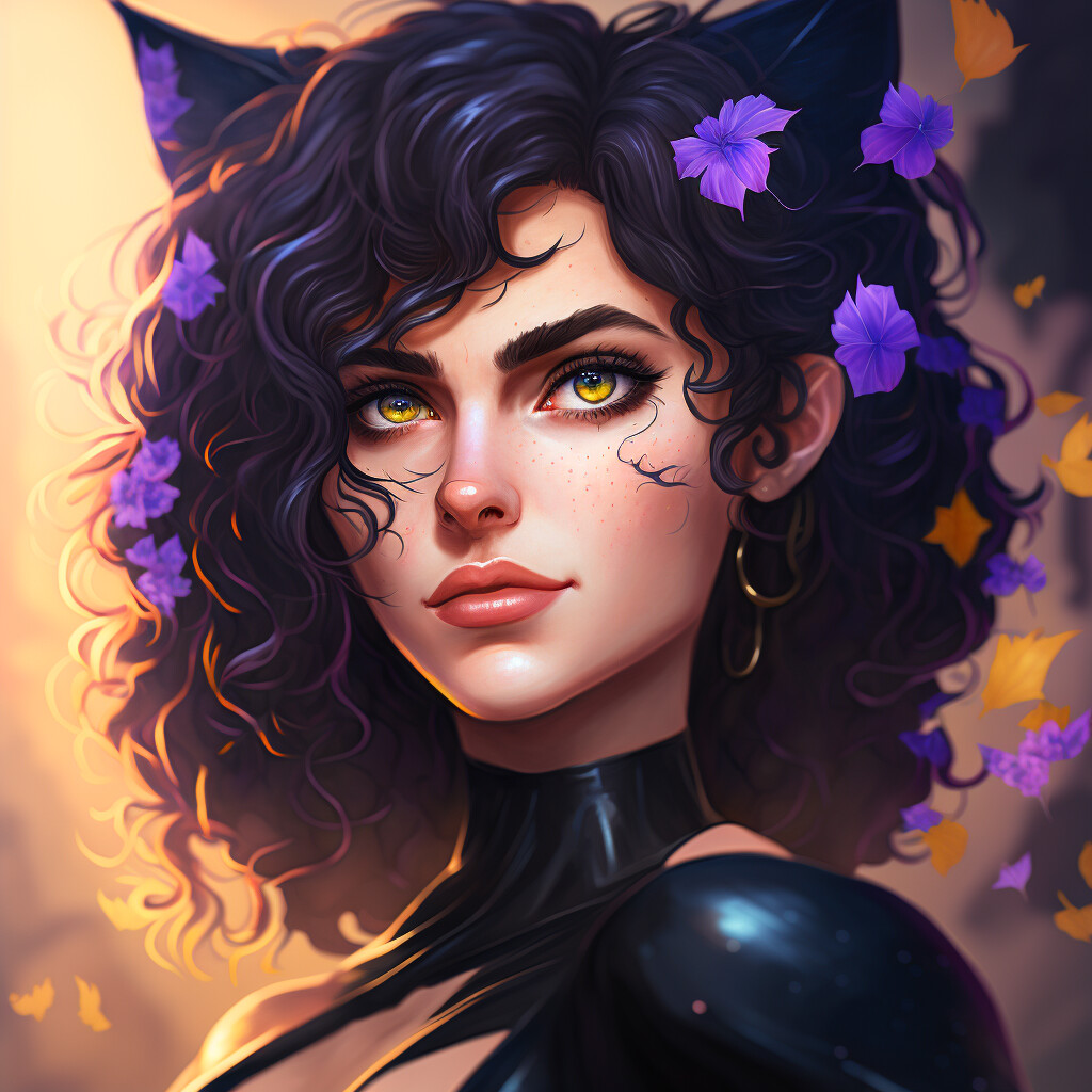 Lexica - Anime portrait of yellow girl with black curly hair, anime  masterpiece, highly detailed