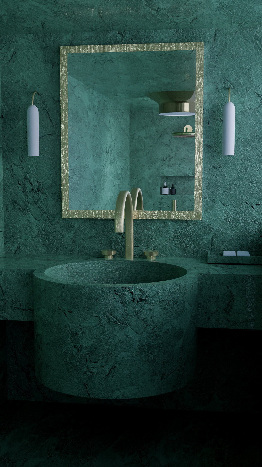 ArtStation - Green bathroom