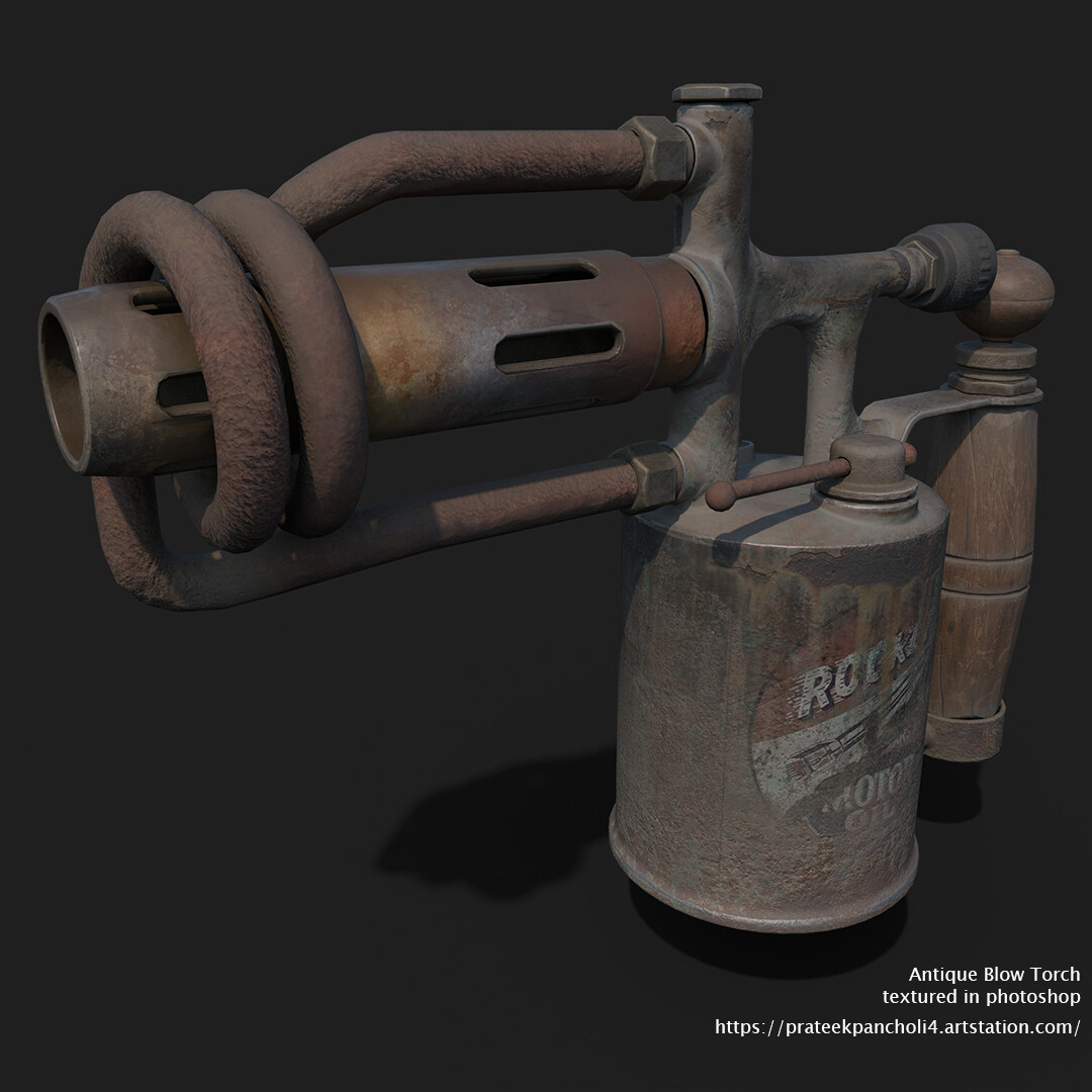 Prateek pancholi antique blow torch and textured in