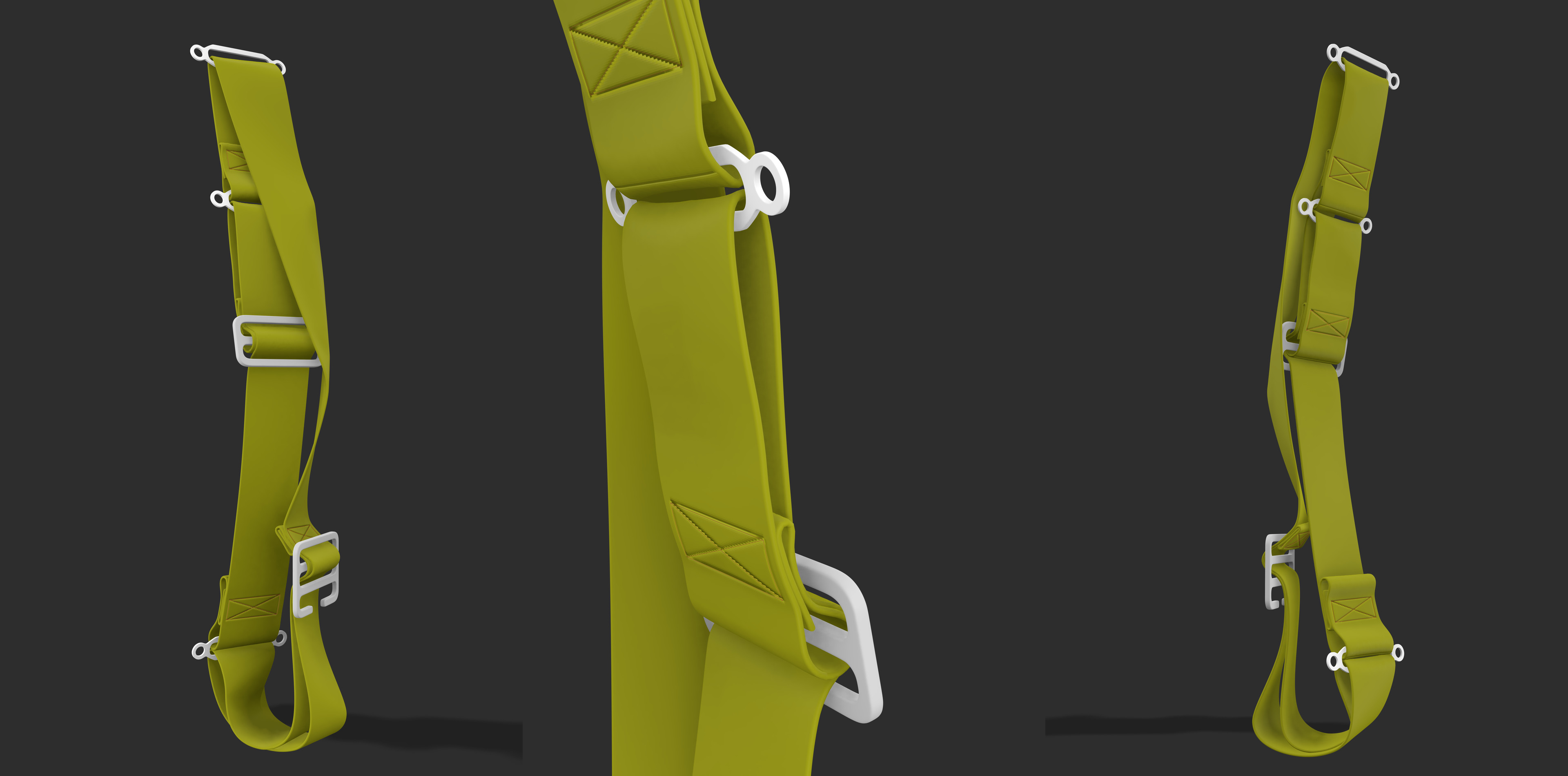 Straps simulated in MD. Nothing complex, literally just pattern strips. Many were merged together after getting them into position. 