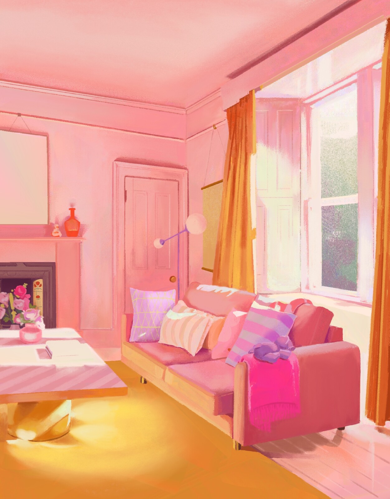 Photo Study: Pink Living Room