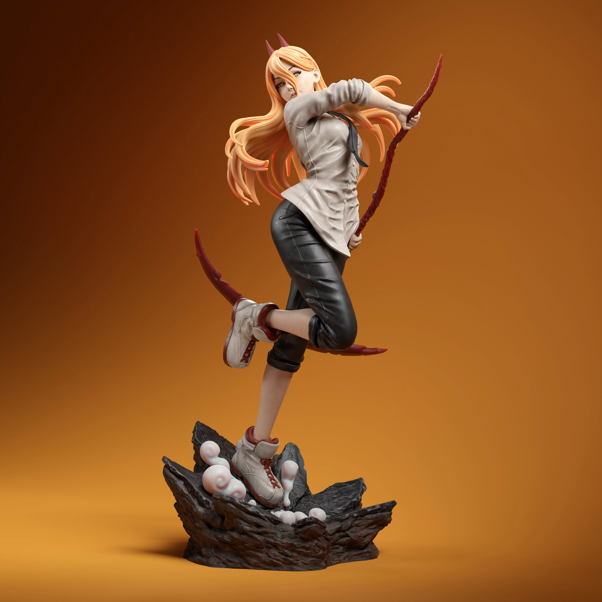 Power chainsaw theobrobine. Chainsaw man Power Art во весь рост. Человек бензопила Пауэр арт с косой. Power Chainsaw man Art NSFW.