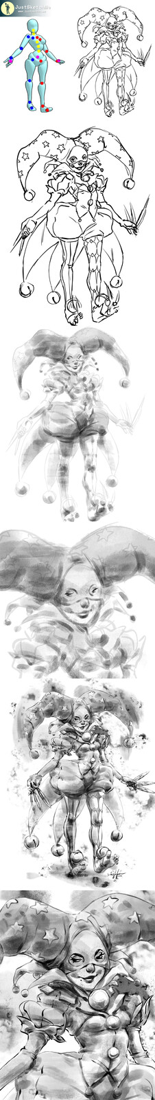 little bit of a process share, starting with learning 'just.sketch.me app' poses.